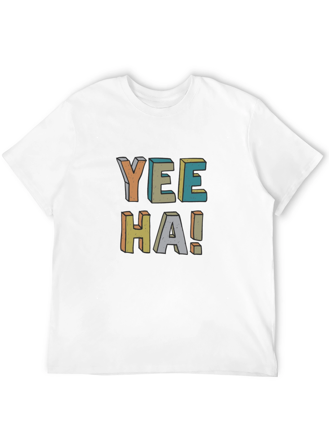 Retro Yee-Haw Graphic Tee - Black Cotton T-Shirt