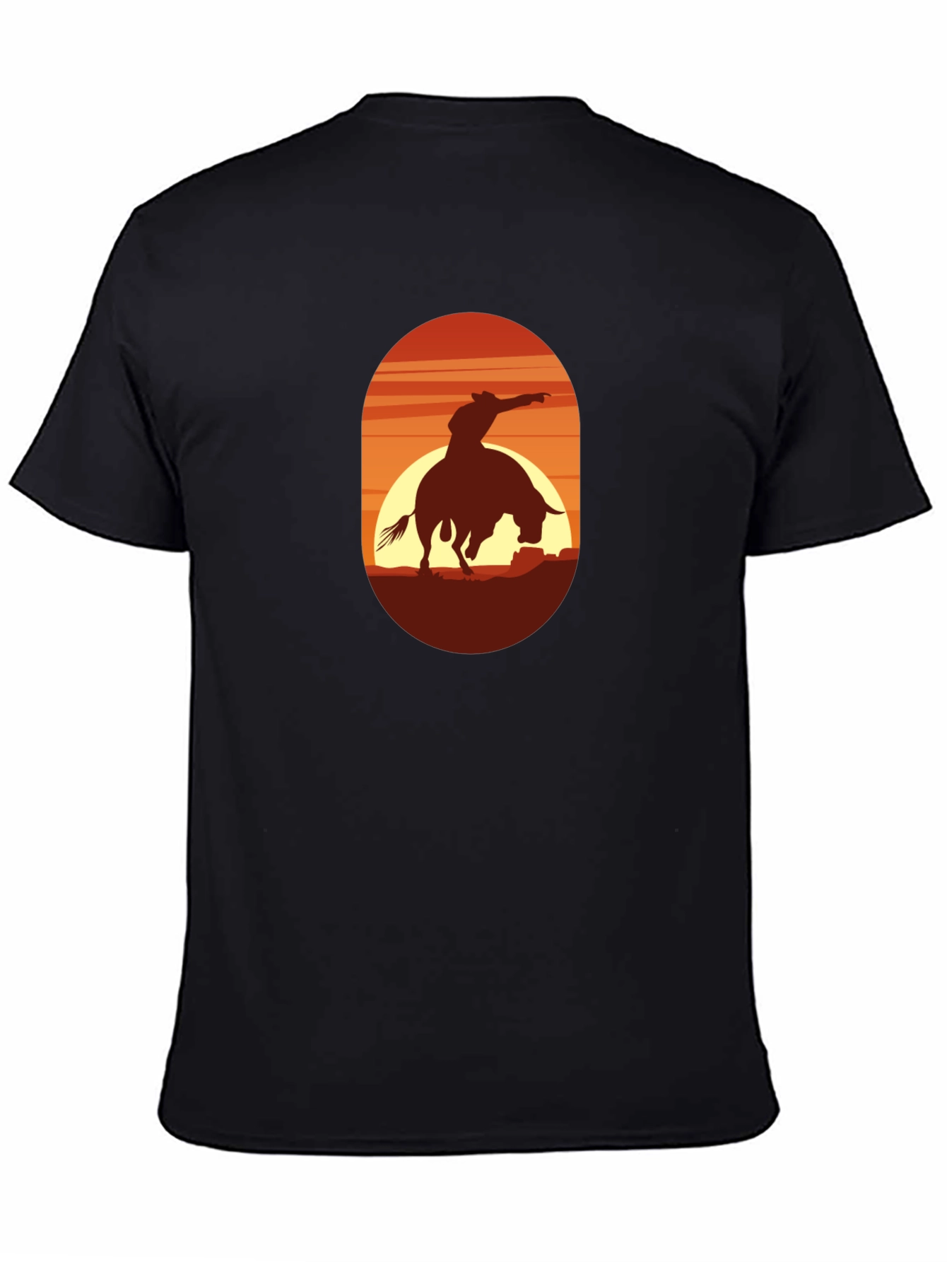 Cowboy Silhouette Graphic Tee - Western Style Shirt