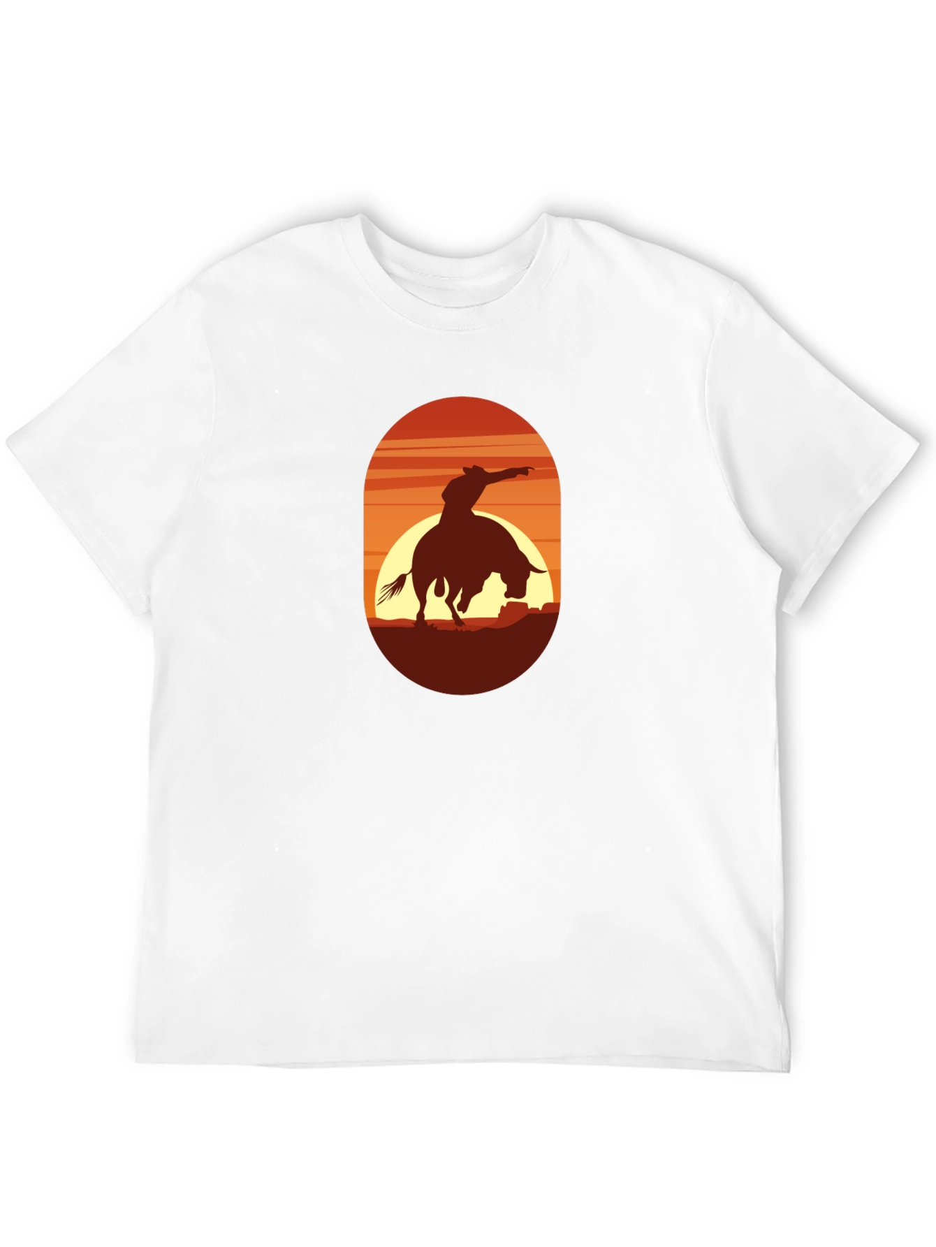 Cowboy Silhouette Graphic Tee - Western Style Shirt