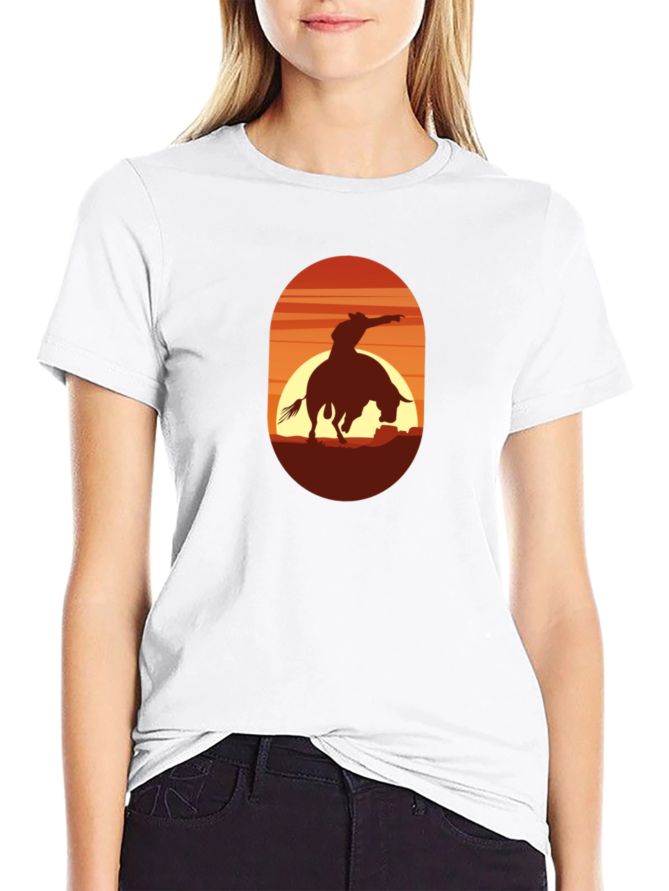 Cowboy Silhouette Graphic Tee - Western Style Shirt