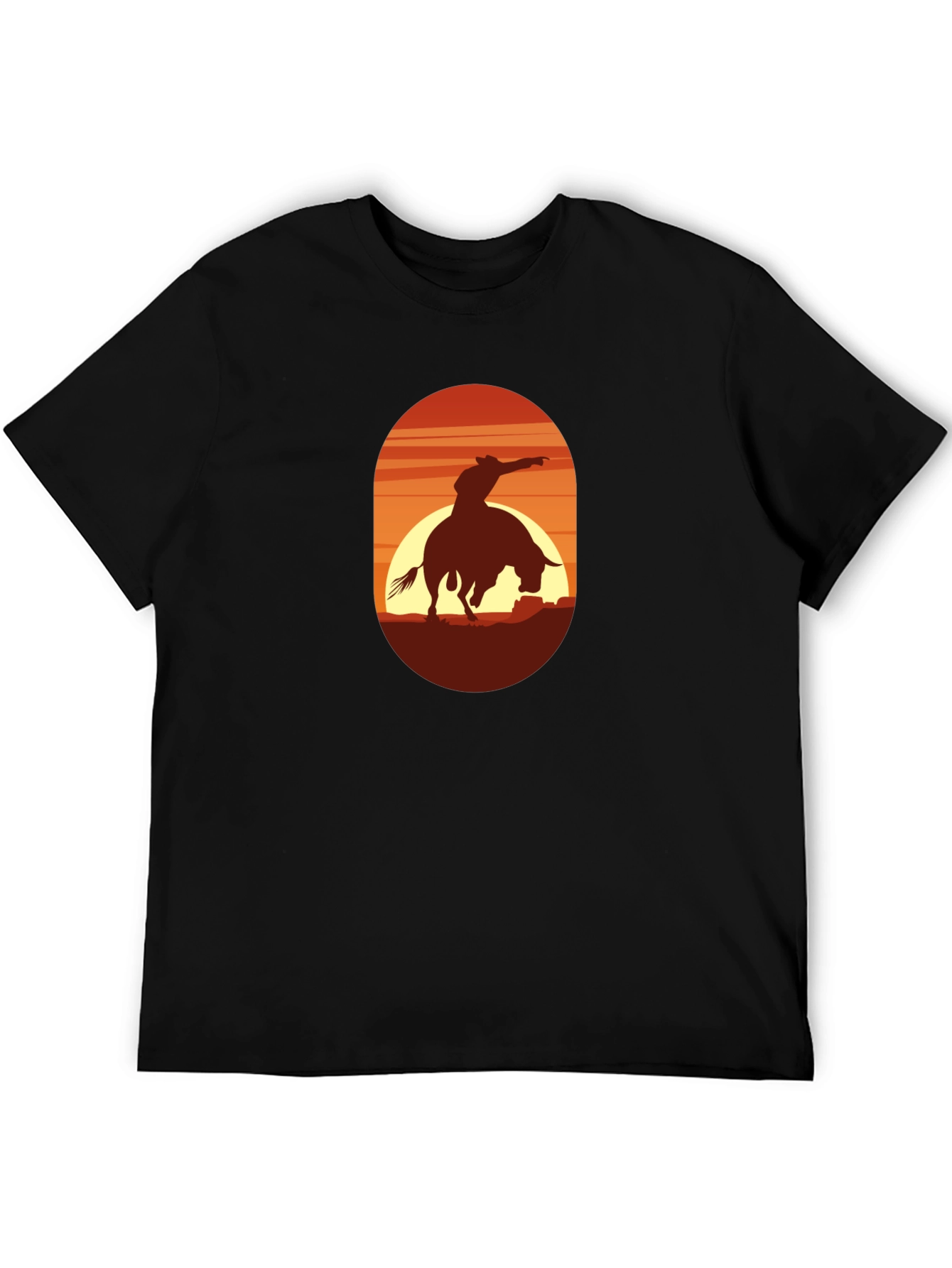 Cowboy Silhouette Graphic Tee - Western Style Shirt