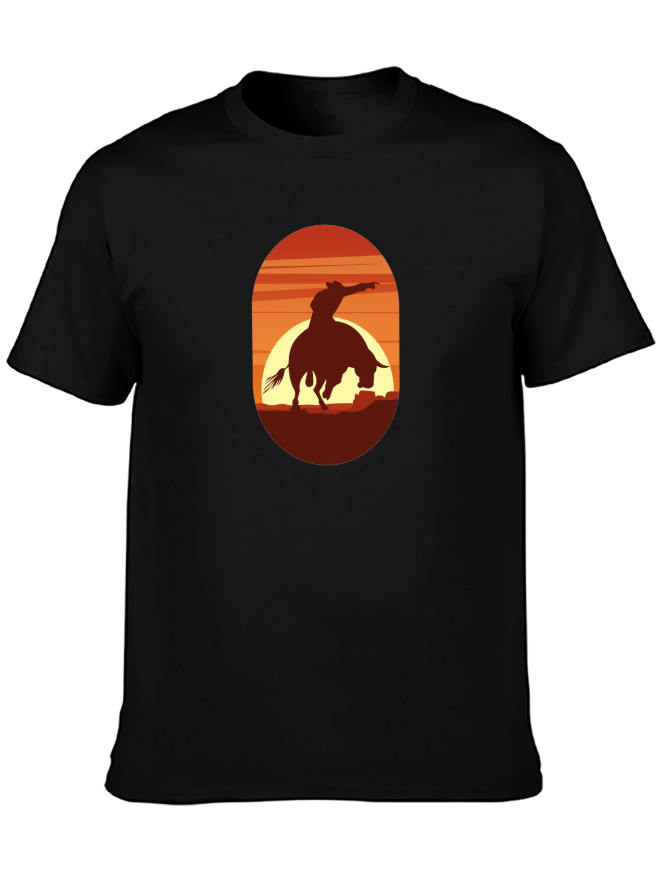 Cowboy Silhouette Graphic Tee - Western Style Shirt