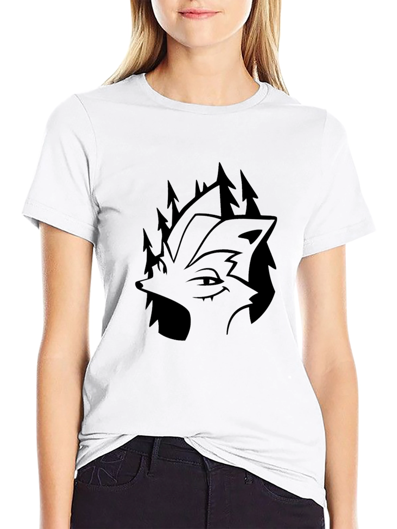 Black Wolf & Forest Graphic Tee
