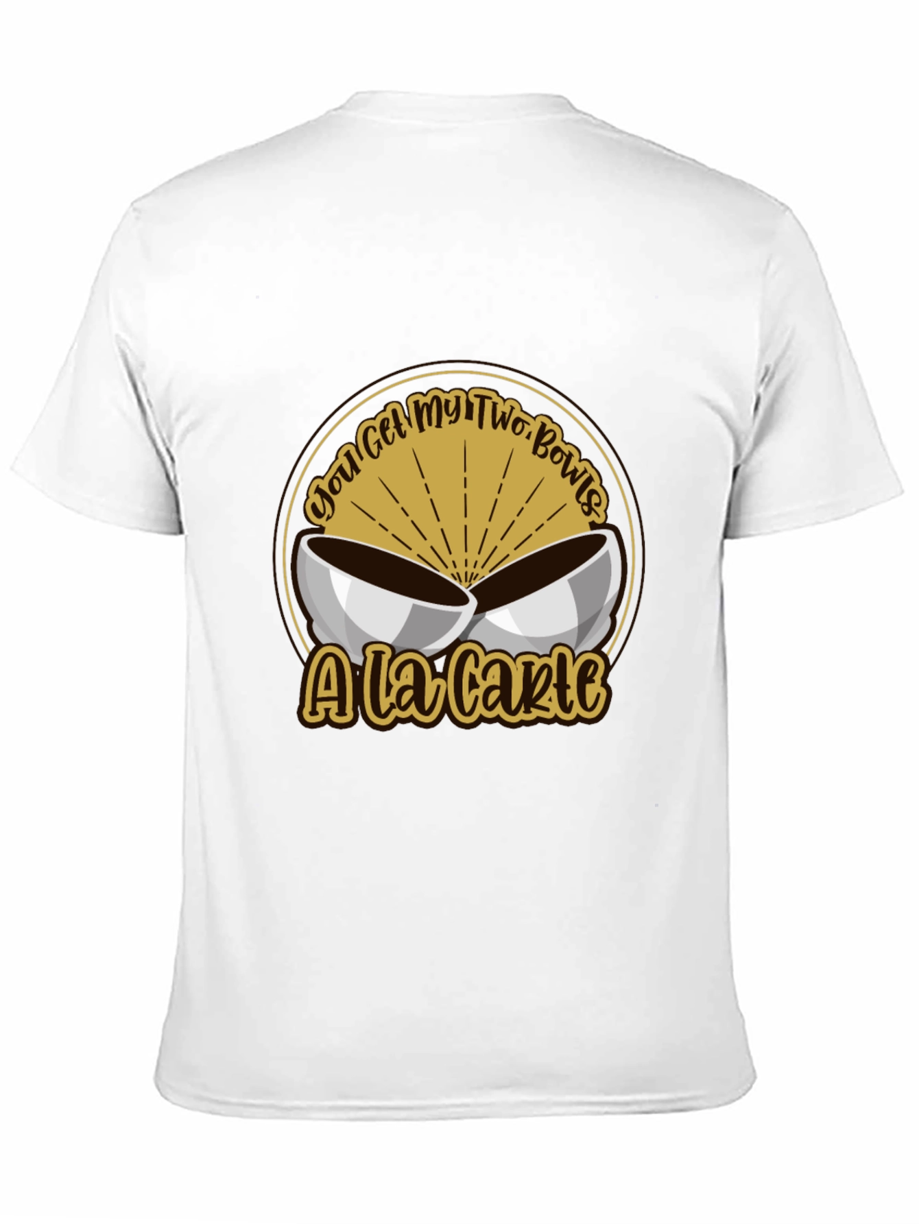 Humorous Two Bowls Graphic T-Shirt