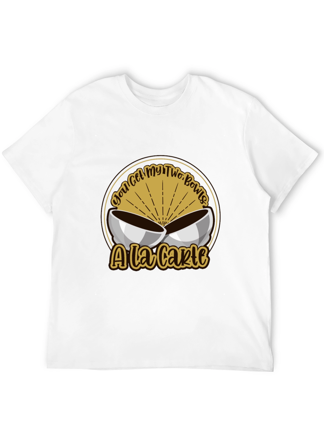 Humorous Two Bowls Graphic T-Shirt