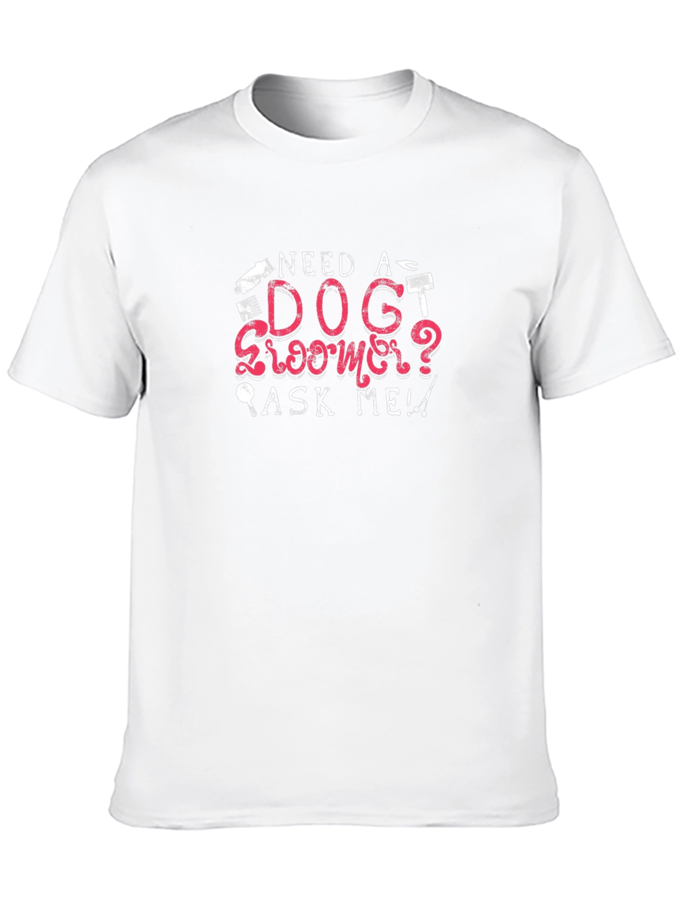 Need a Dog Groomer? Mens Black Graphic Tee