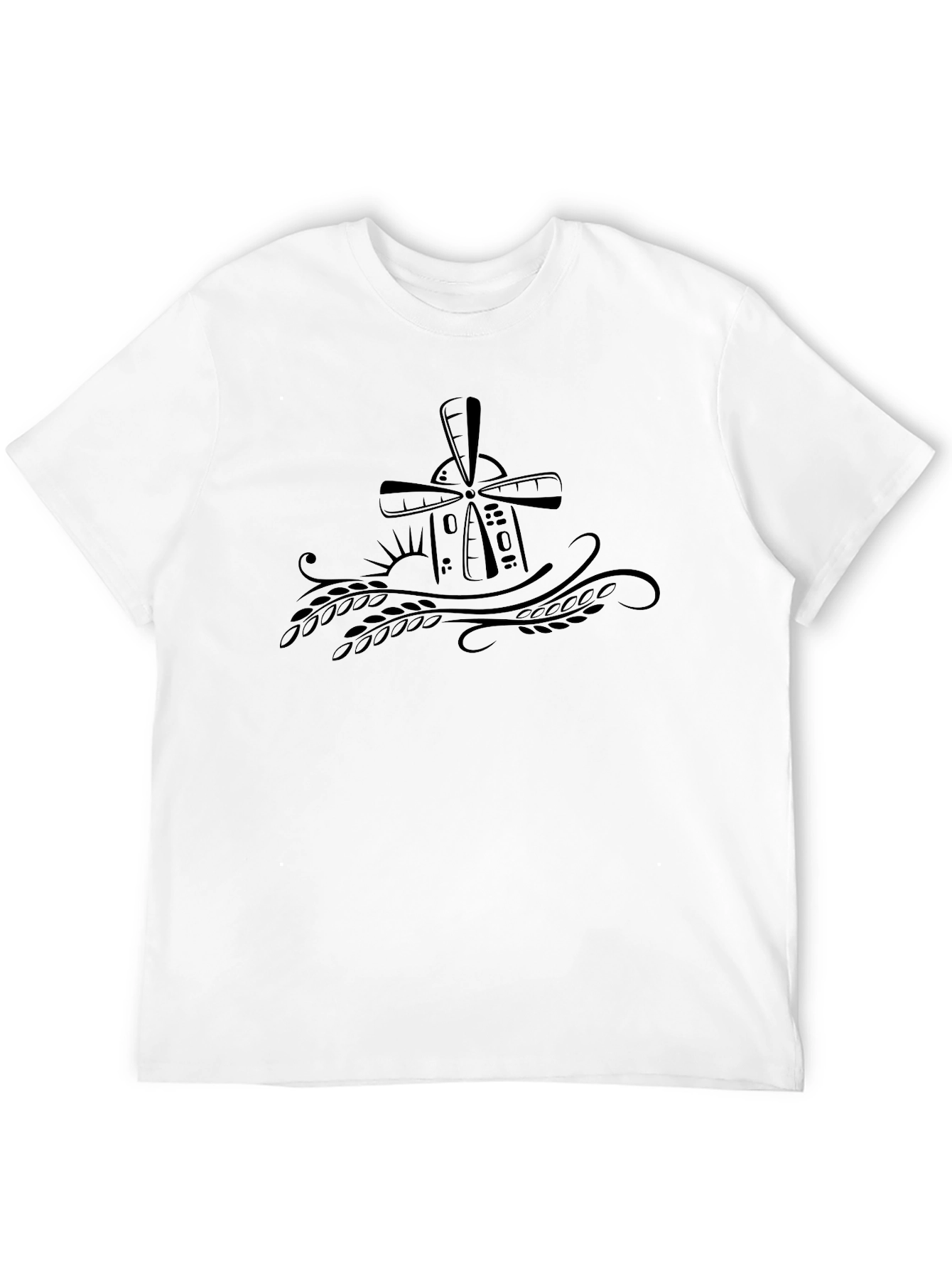 Mens Black Windmill Graphic Tee