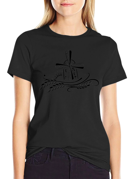 Mens Black Windmill Graphic Tee