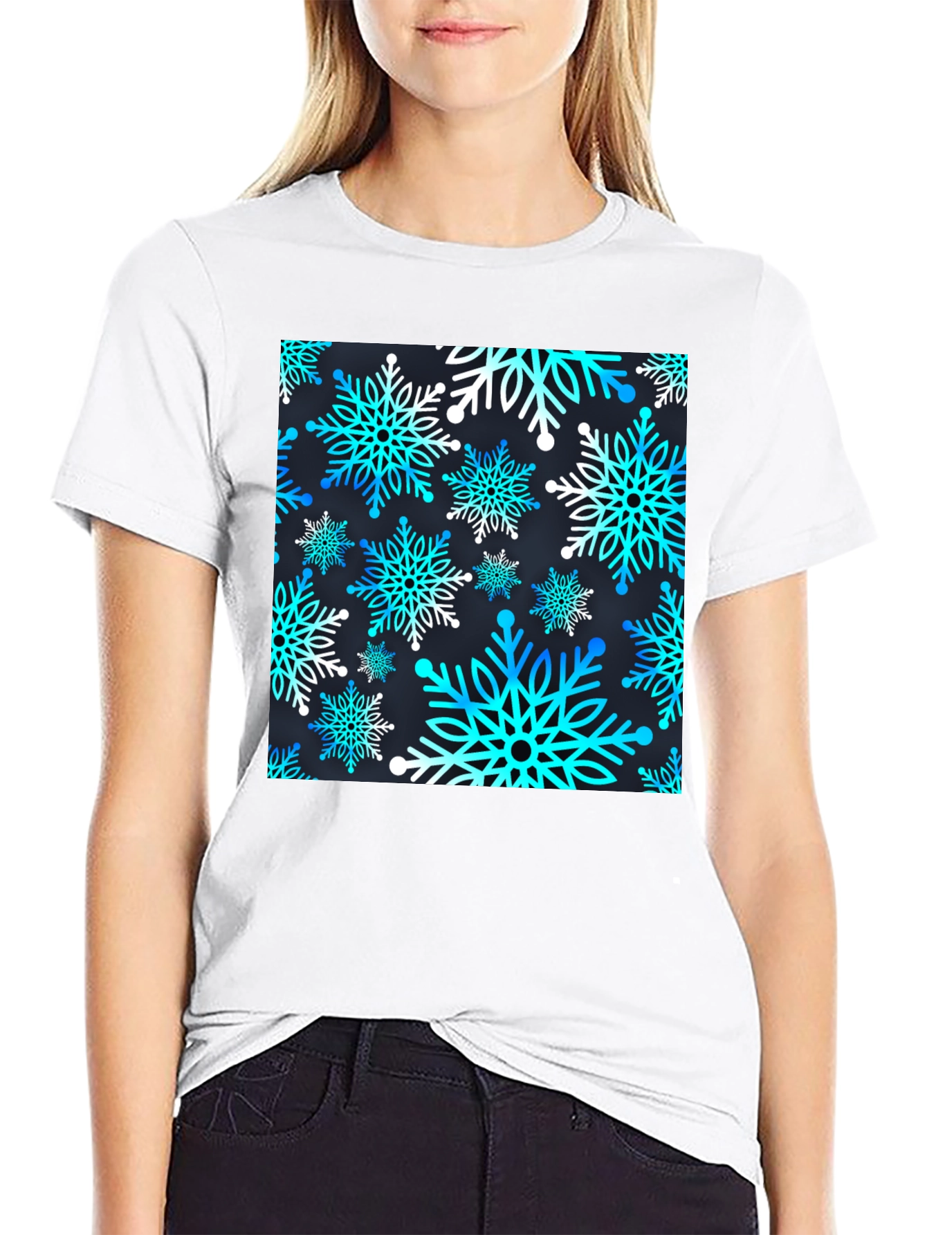 Snowflake Pattern T-Shirt
