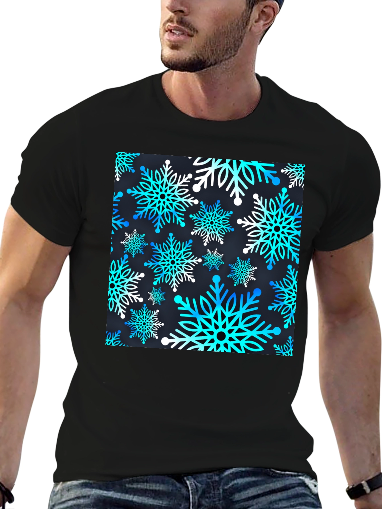 Snowflake Pattern T-Shirt