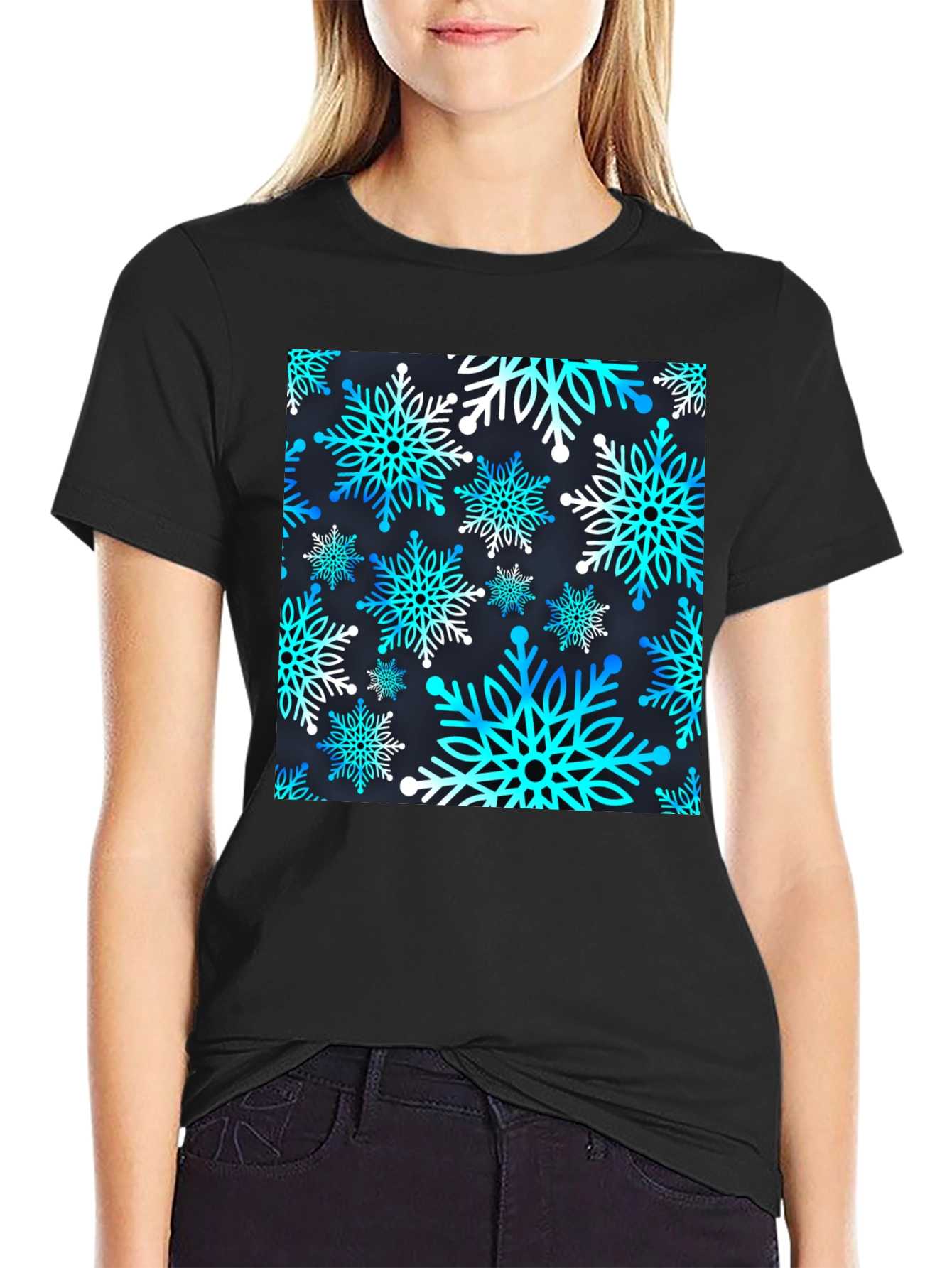 Snowflake Pattern T-Shirt