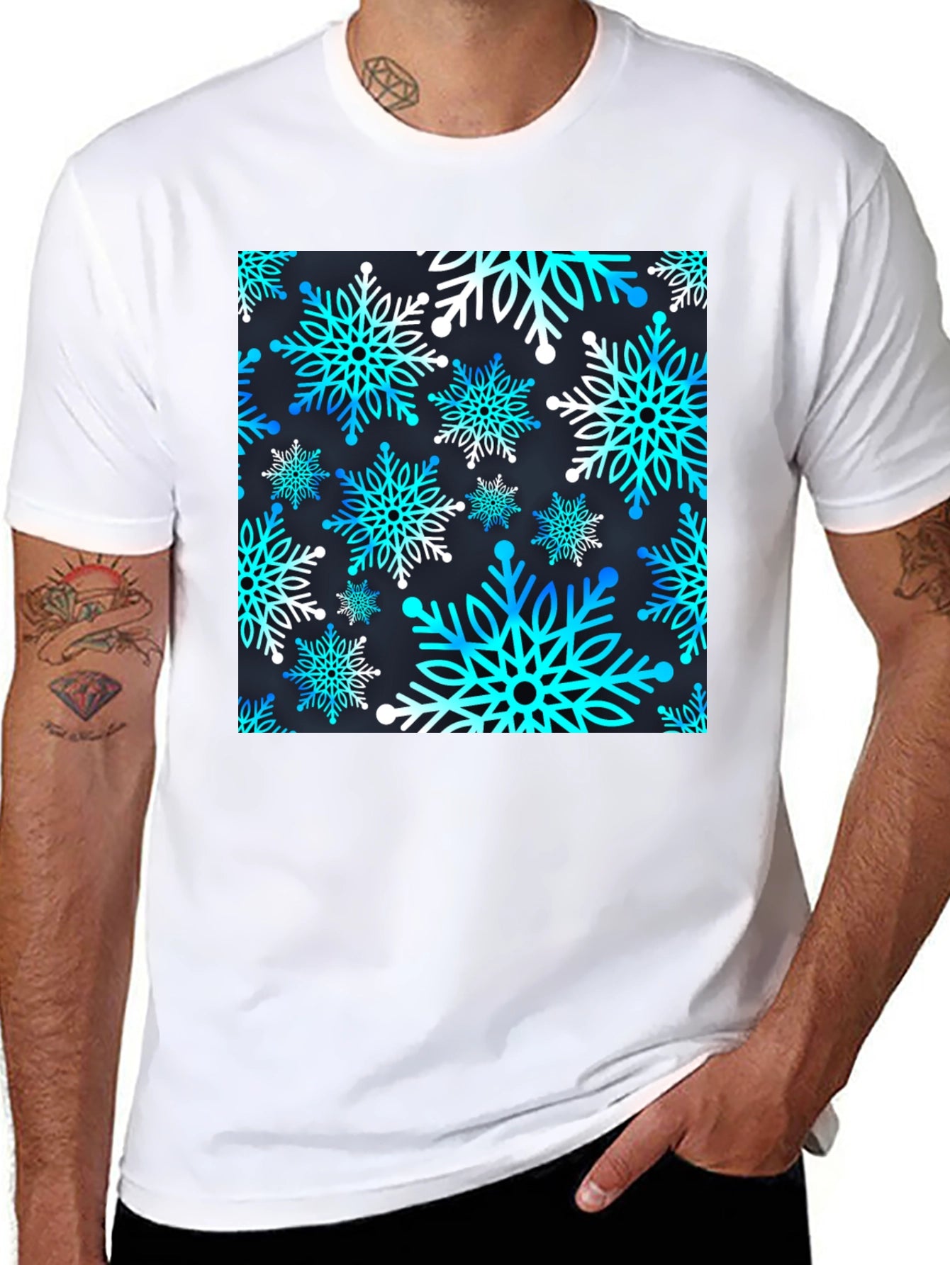 Snowflake Pattern T-Shirt