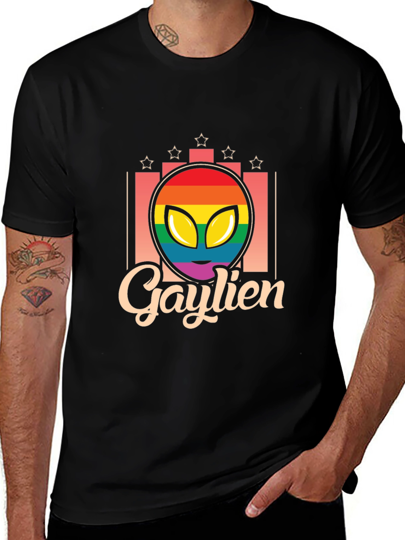 Gaylien T-Shirt - Rainbow Alien Pride Tee