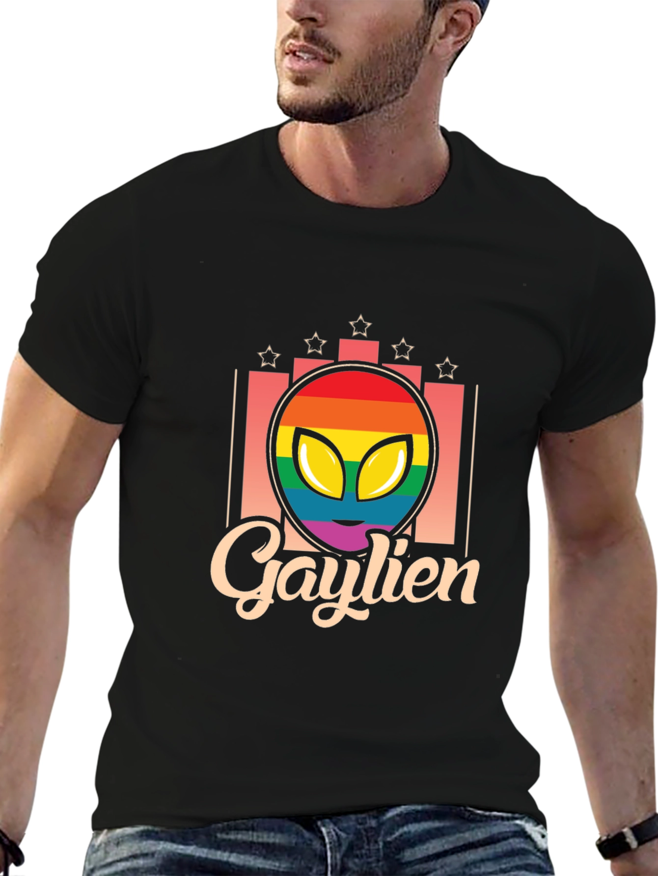 Gaylien T-Shirt - Rainbow Alien Pride Tee