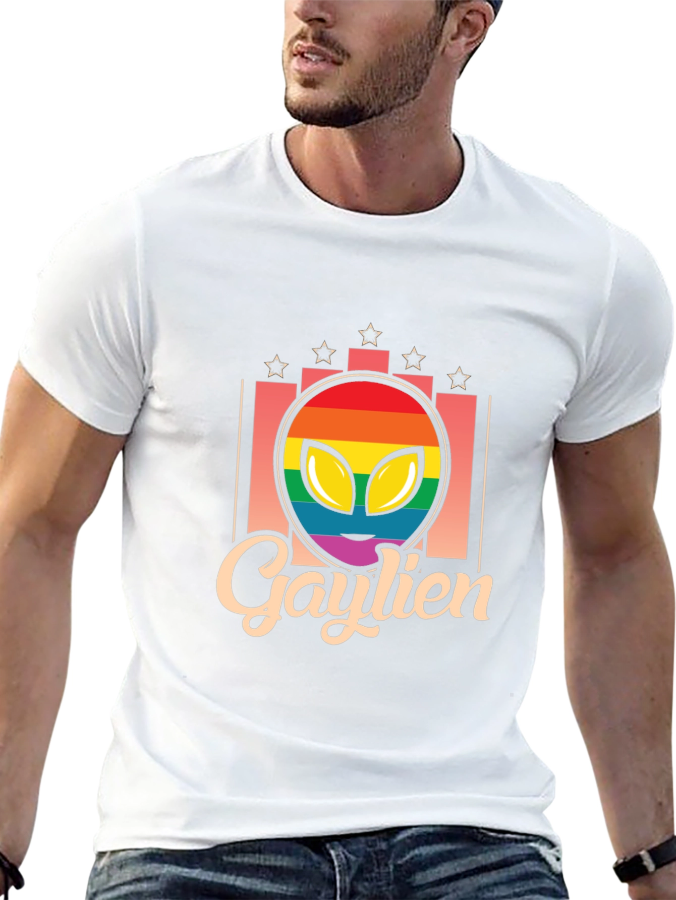 Gaylien T-Shirt - Rainbow Alien Pride Tee
