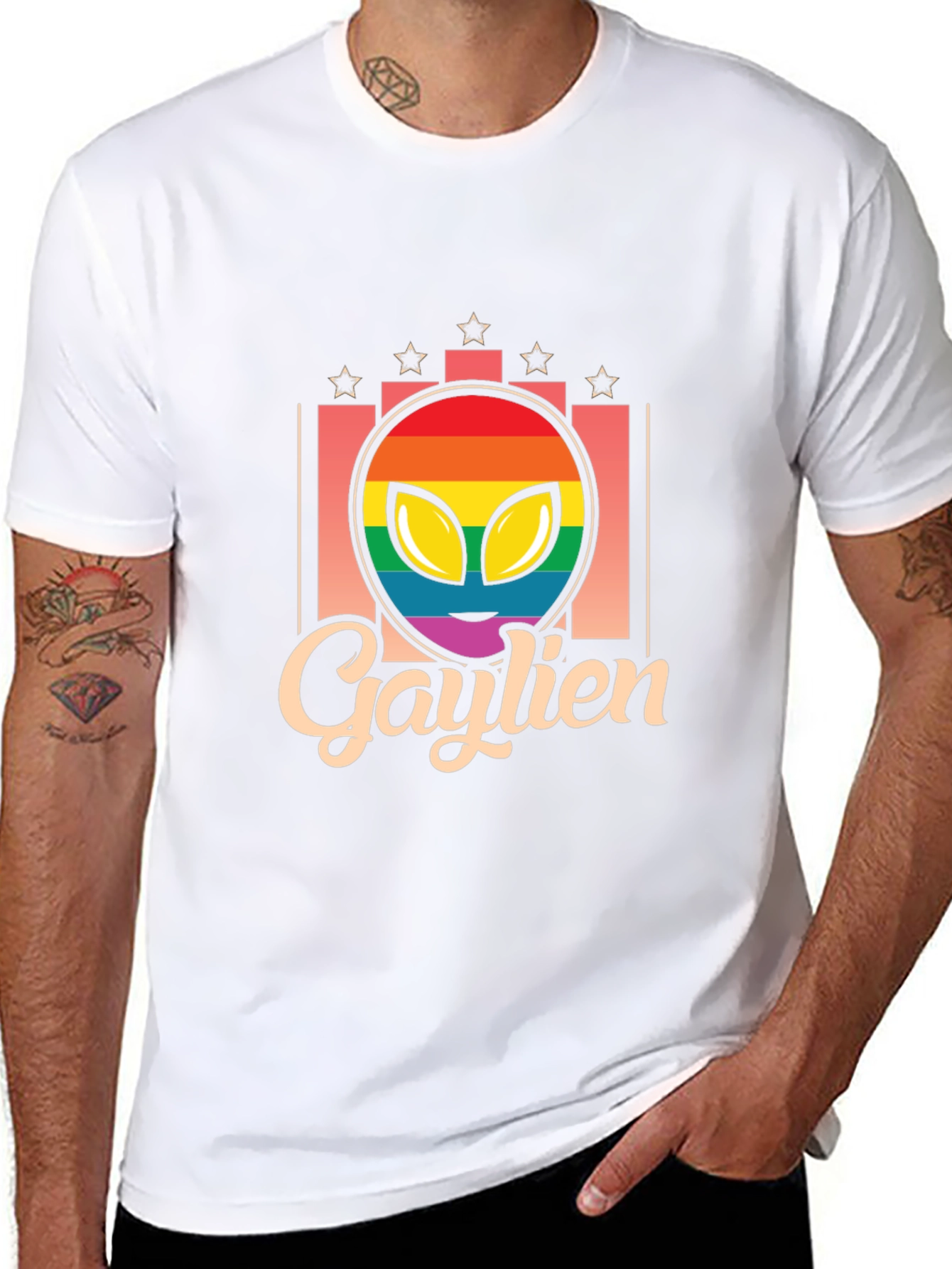 Gaylien T-Shirt - Rainbow Alien Pride Tee