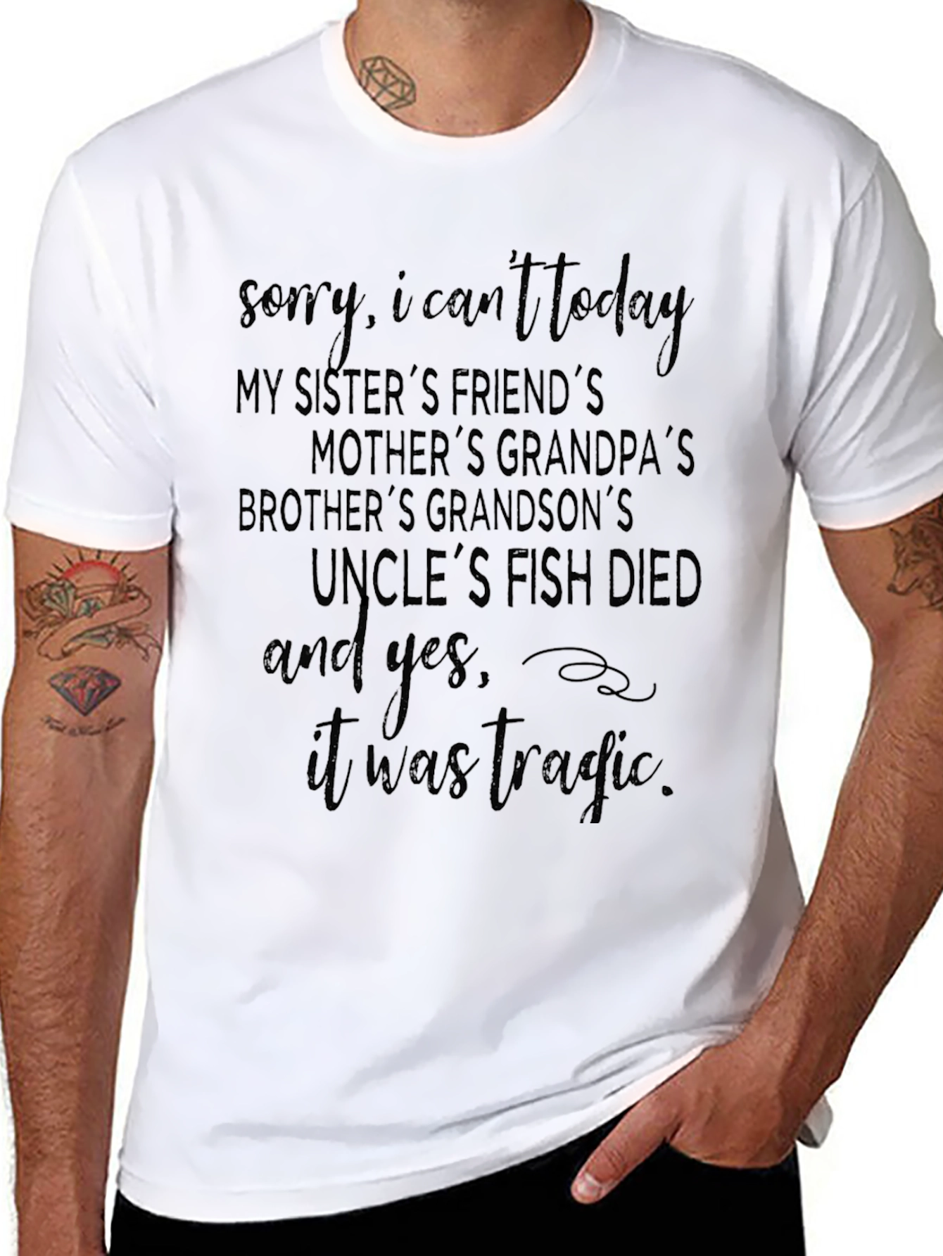 Funny Fish Died T-Shirt Novelty