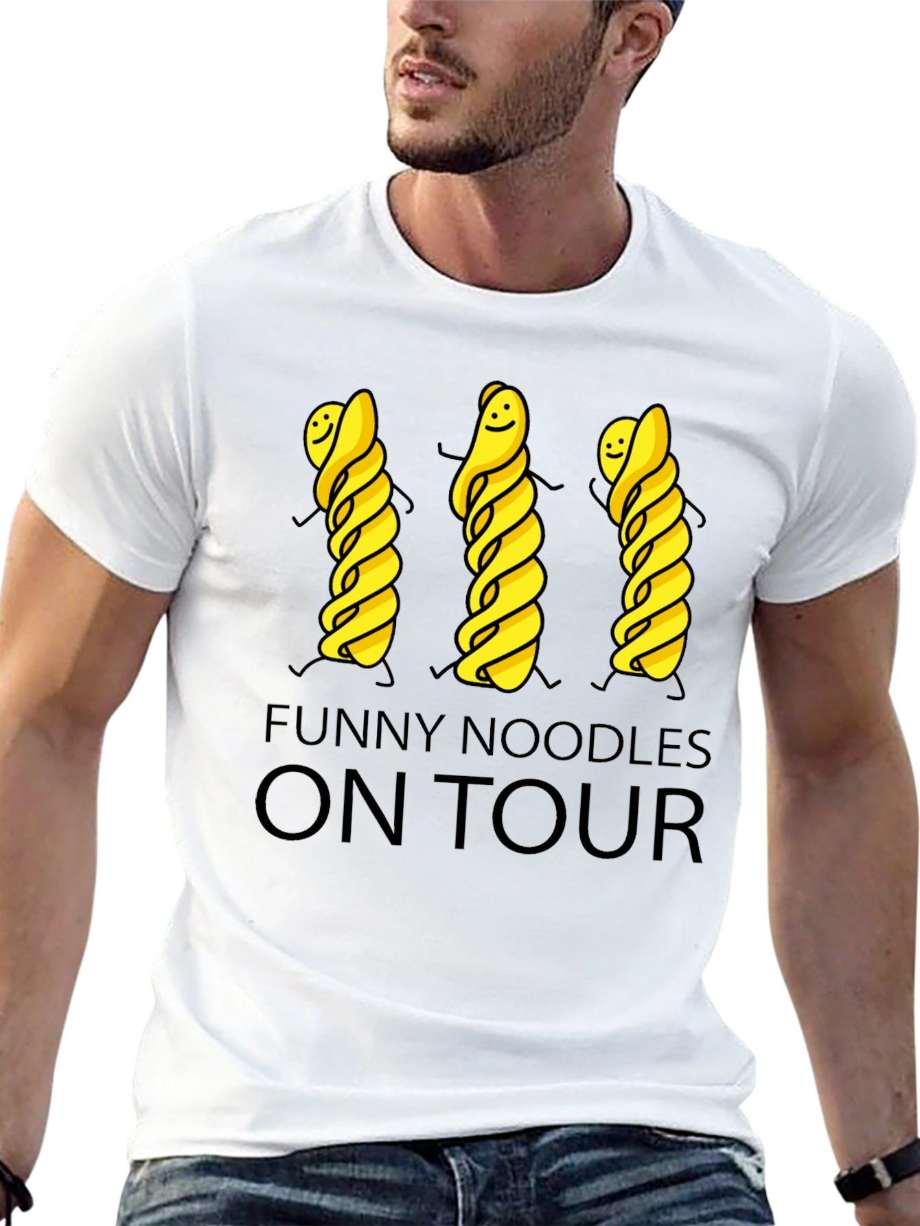 Funny Noodles On Tour Black T-Shirt