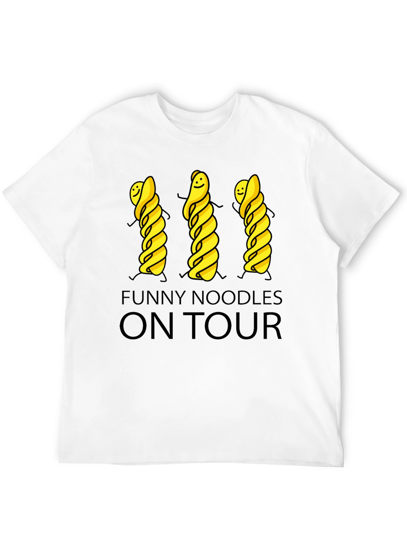 Funny Noodles On Tour Black T-Shirt