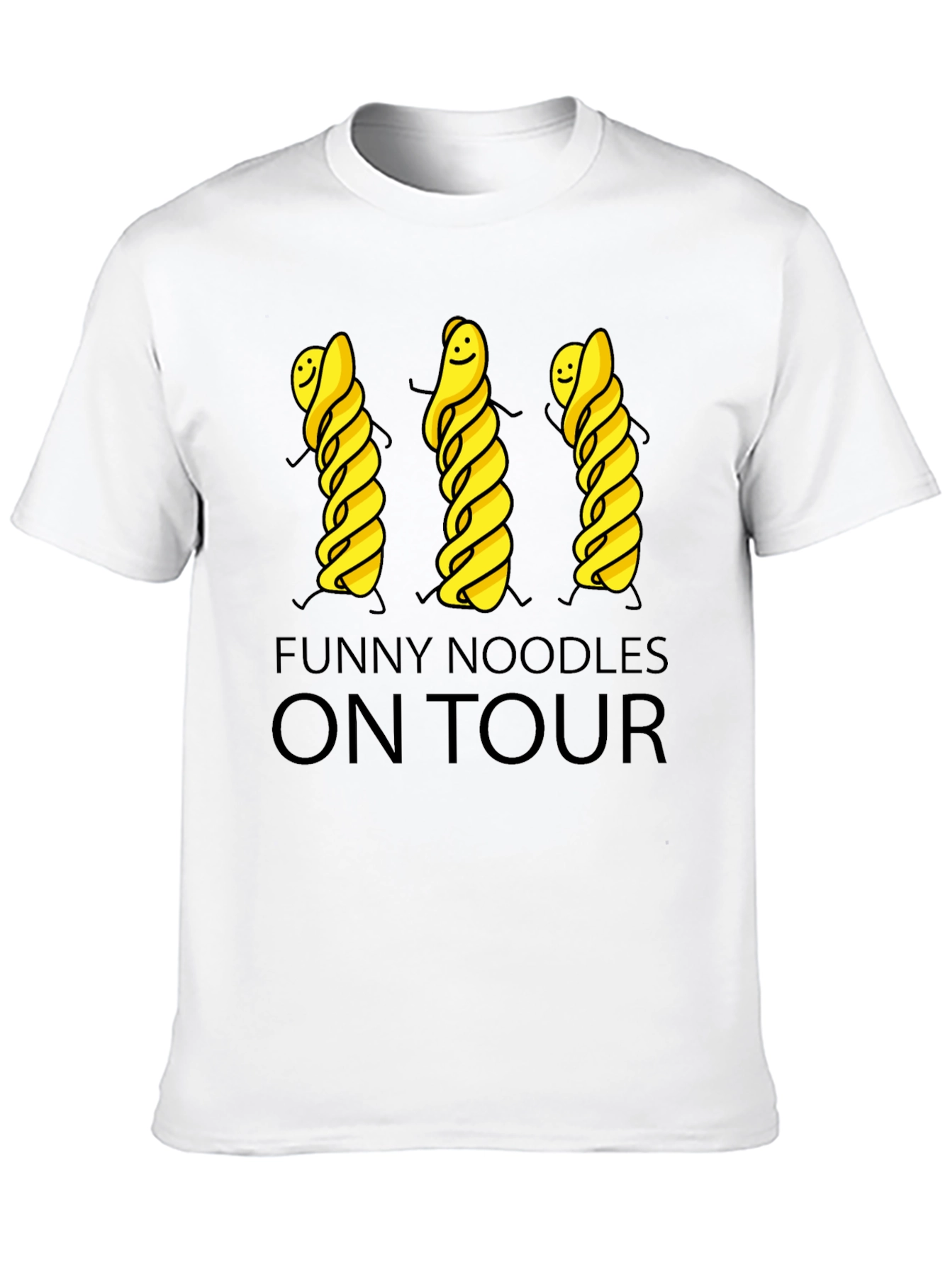 Funny Noodles On Tour Black T-Shirt
