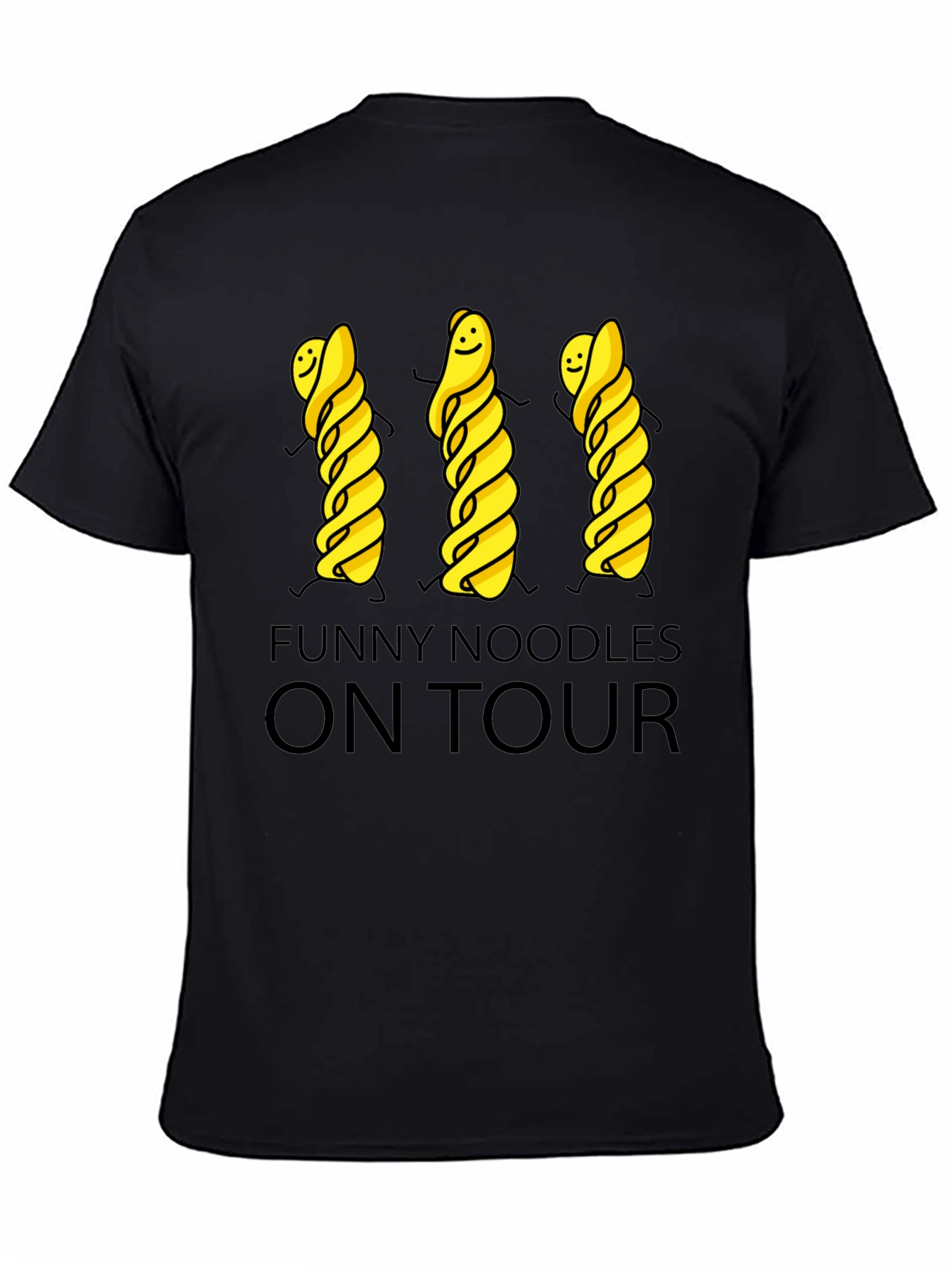 Funny Noodles On Tour Black T-Shirt