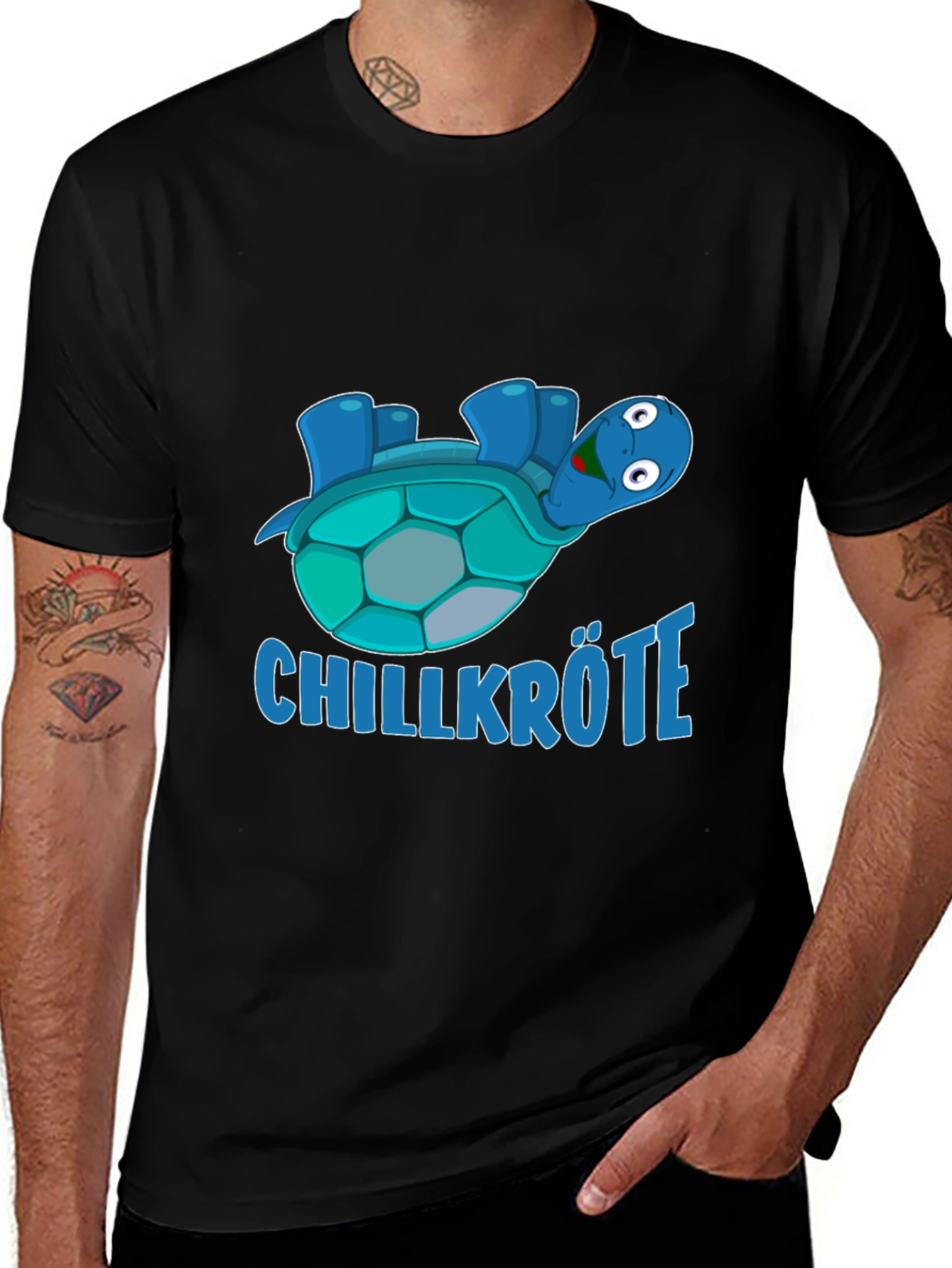 Chillkröte Turtle Graphic Black T-Shirt