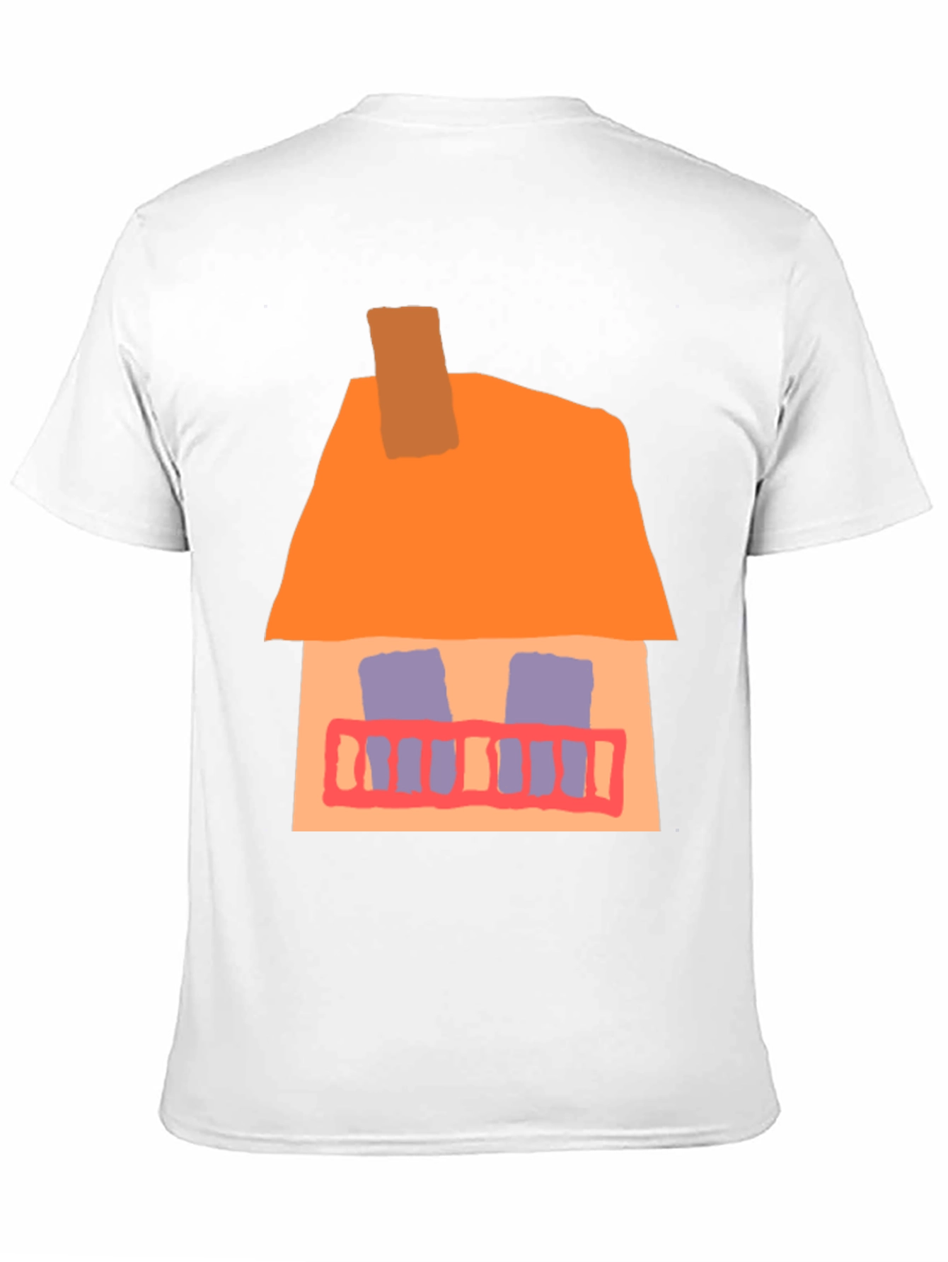 Whimsical House Graphic Tee - Black Cotton Casual T-Shirt