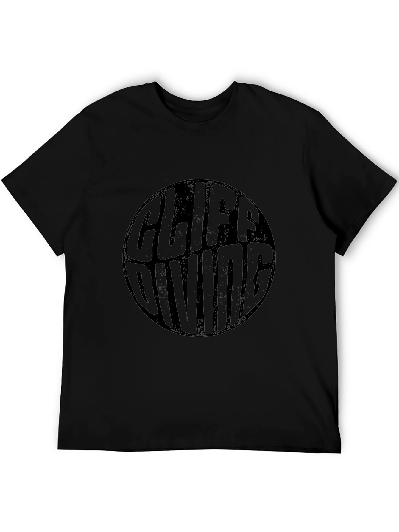 Cliff Diving Graphic Tee - Black Cotton T-Shirt
