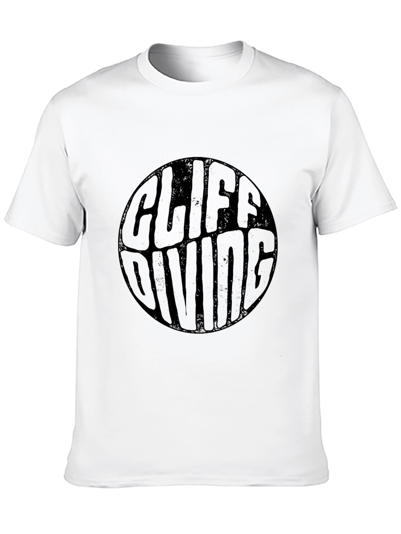 Cliff Diving Graphic Tee - Black Cotton T-Shirt