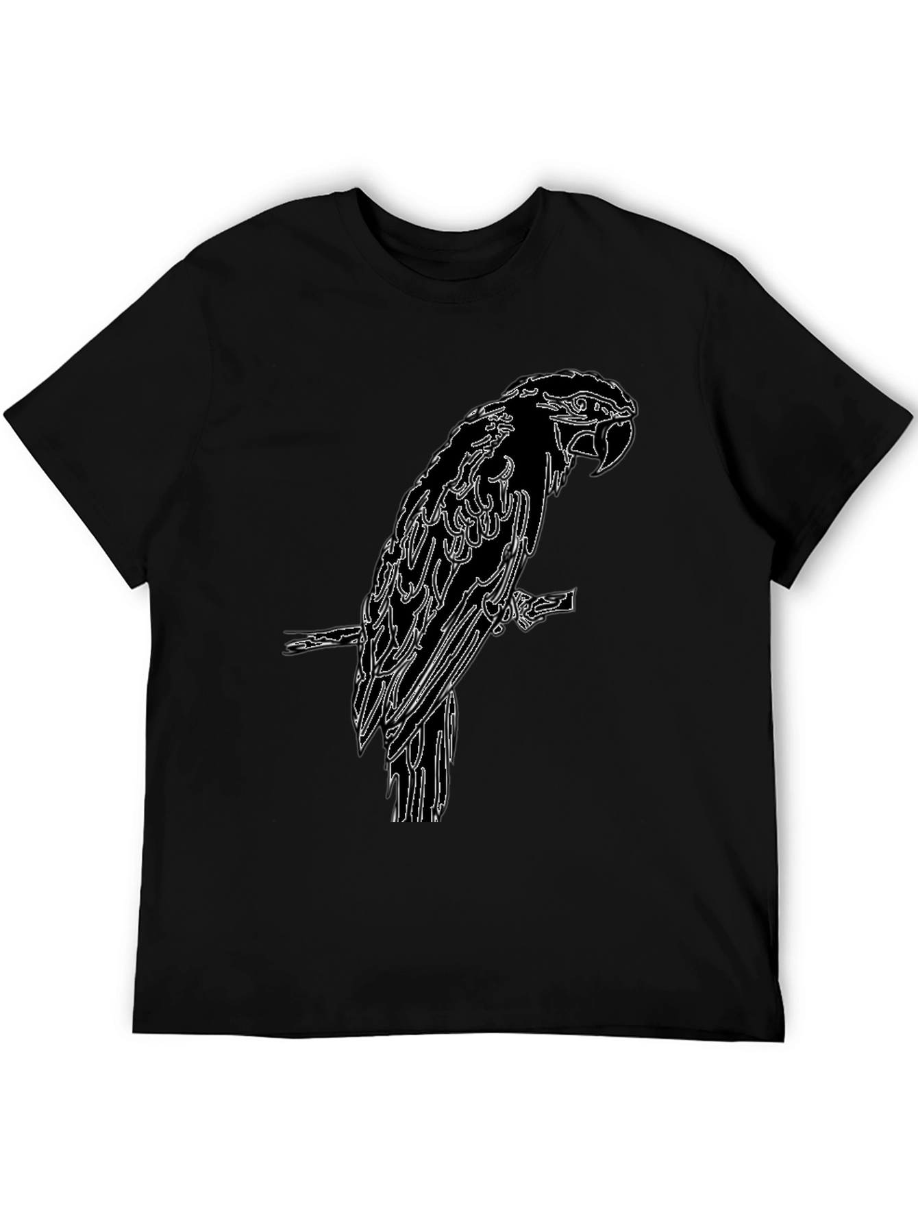 Black Parrot Outline Graphic Tee