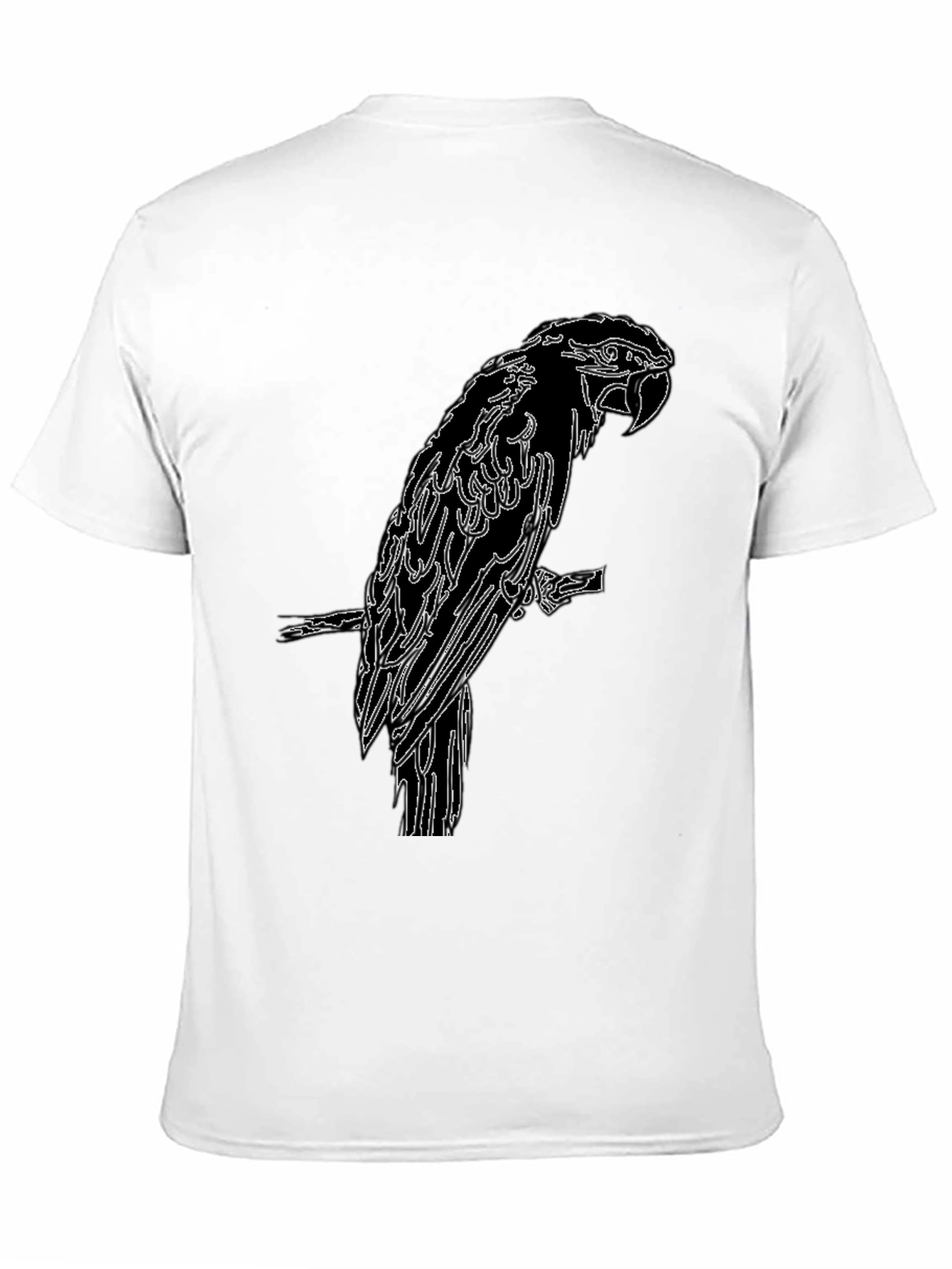 Black Parrot Outline Graphic Tee