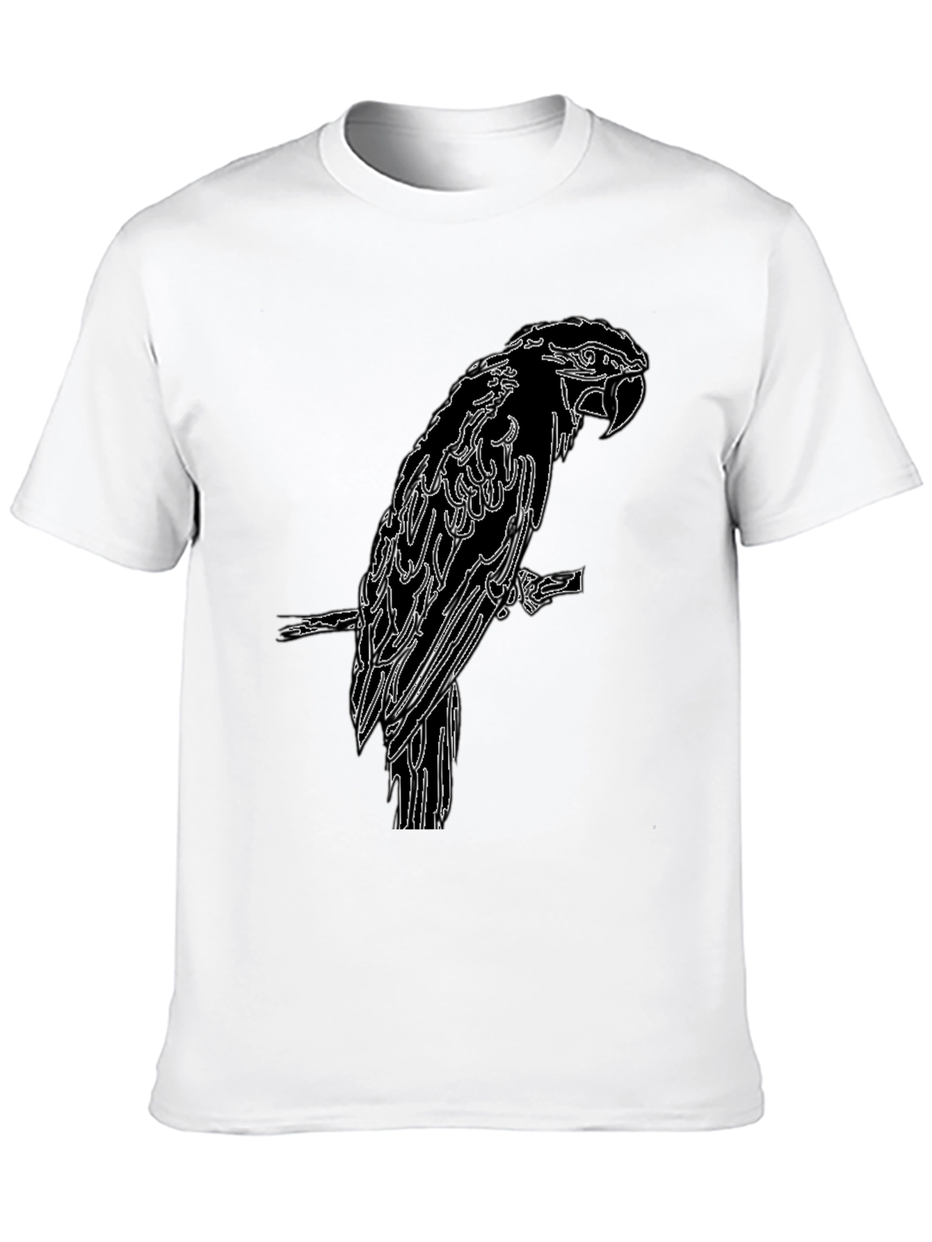 Black Parrot Outline Graphic Tee
