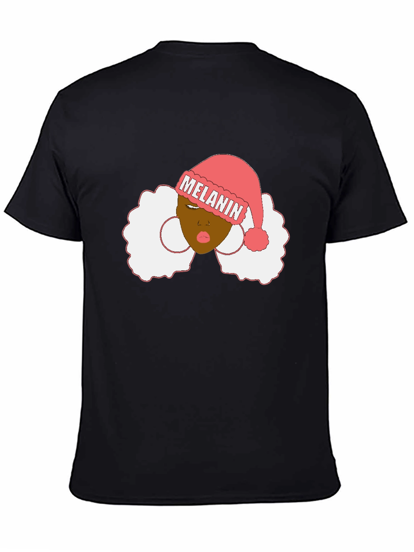 Melanin Santa Hat Black Graphic Tee