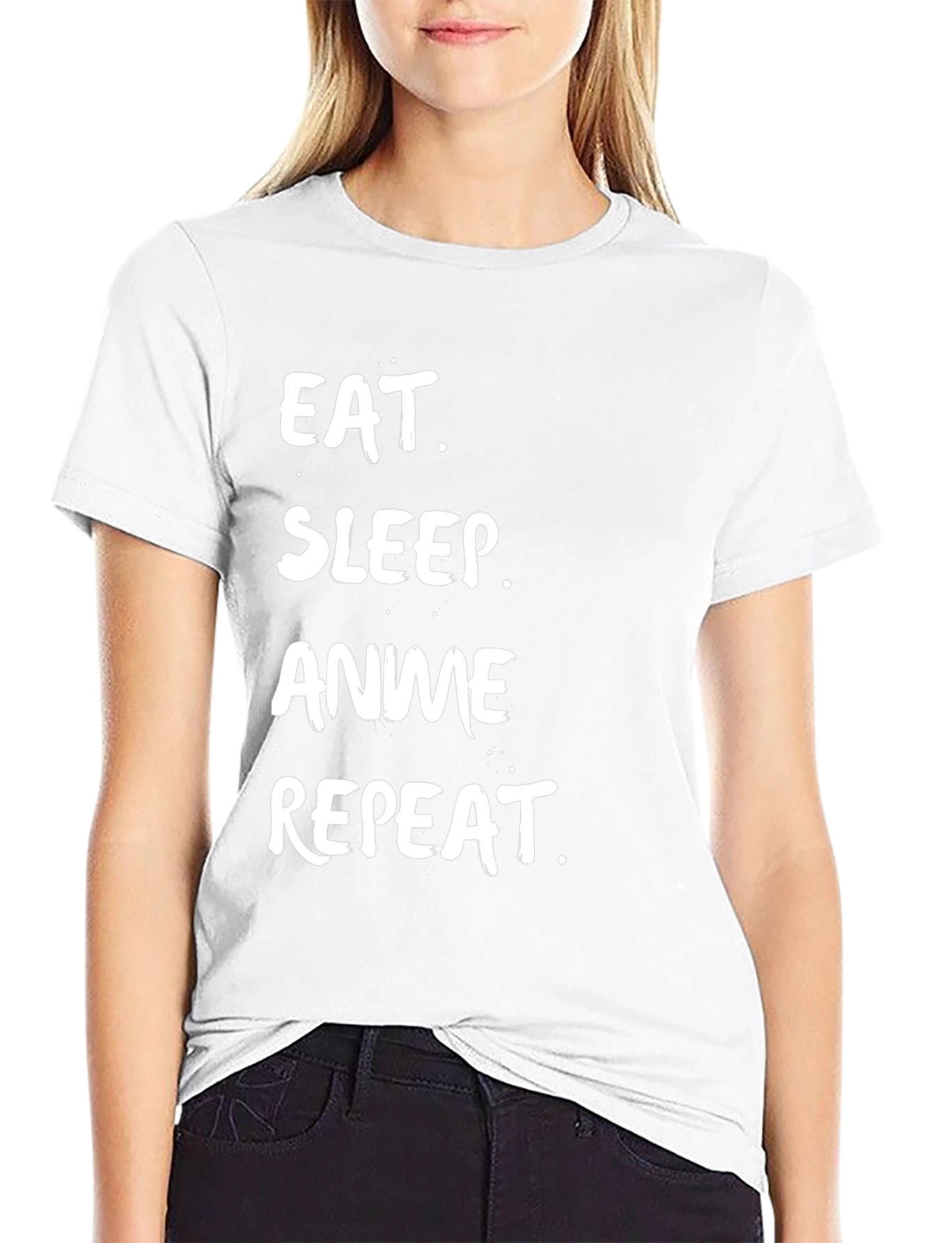 Eat Sleep Anime Repeat Black T-Shirt