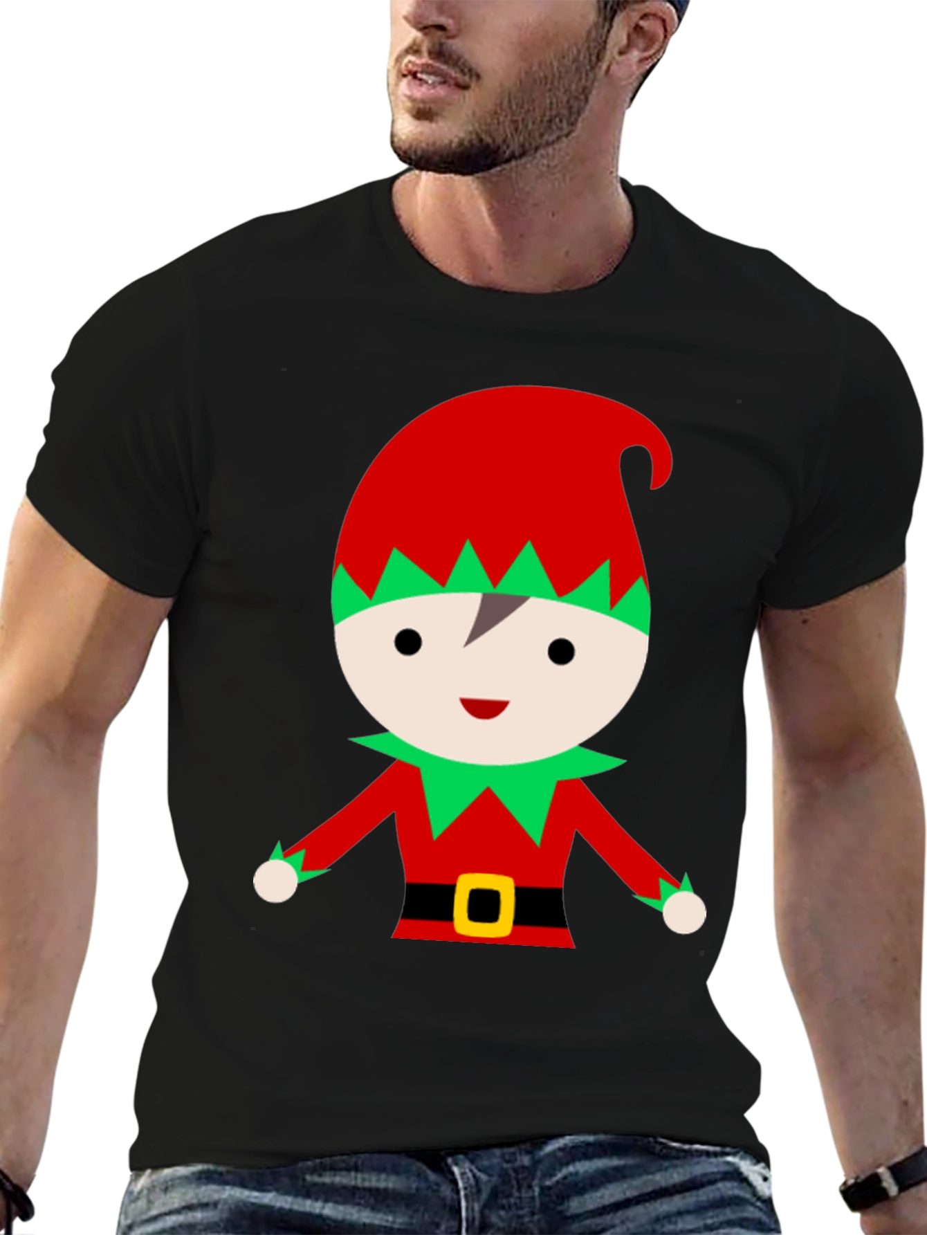 Festive Elf Graphic Tee - Holiday Cheer