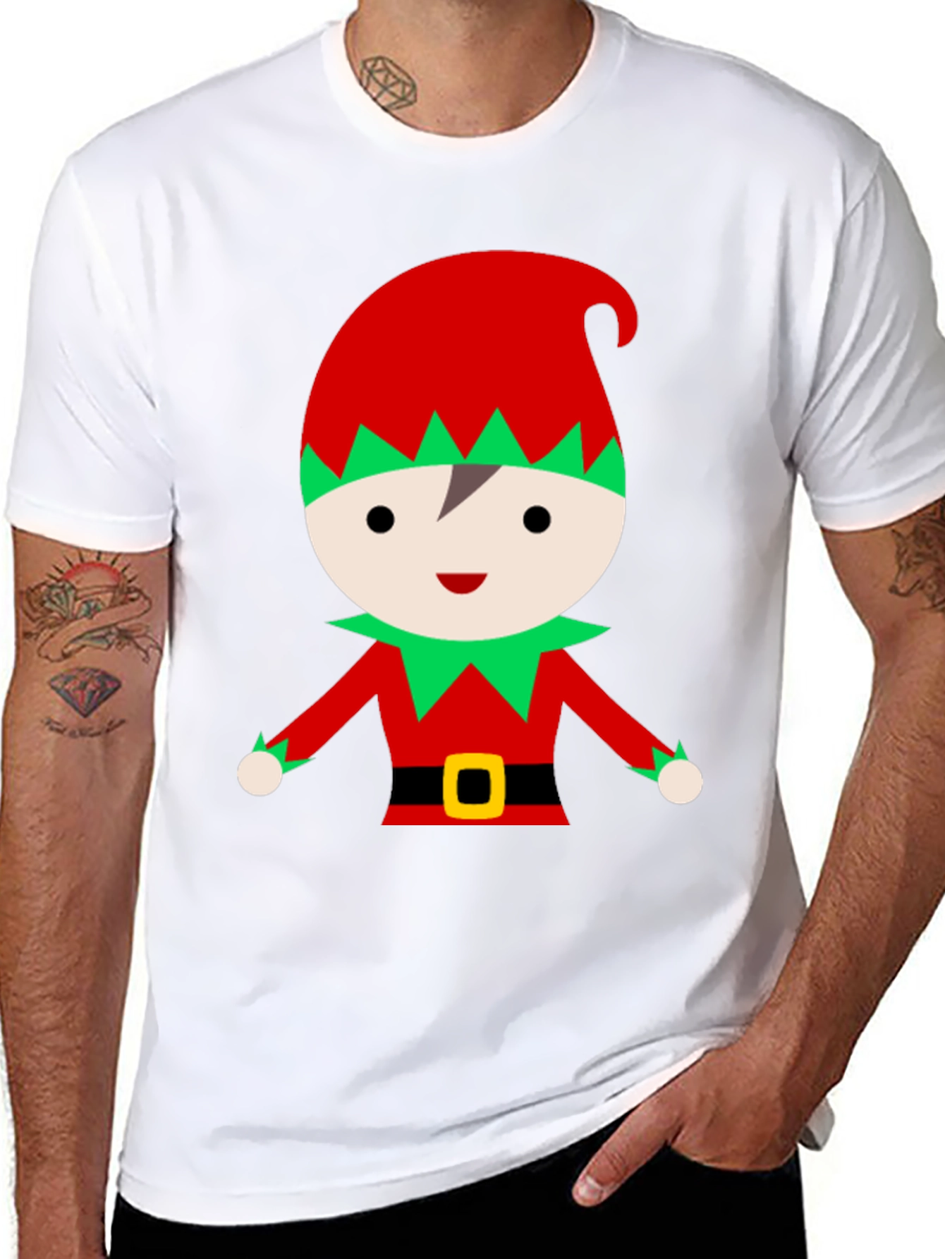 Festive Elf Graphic Tee - Holiday Cheer