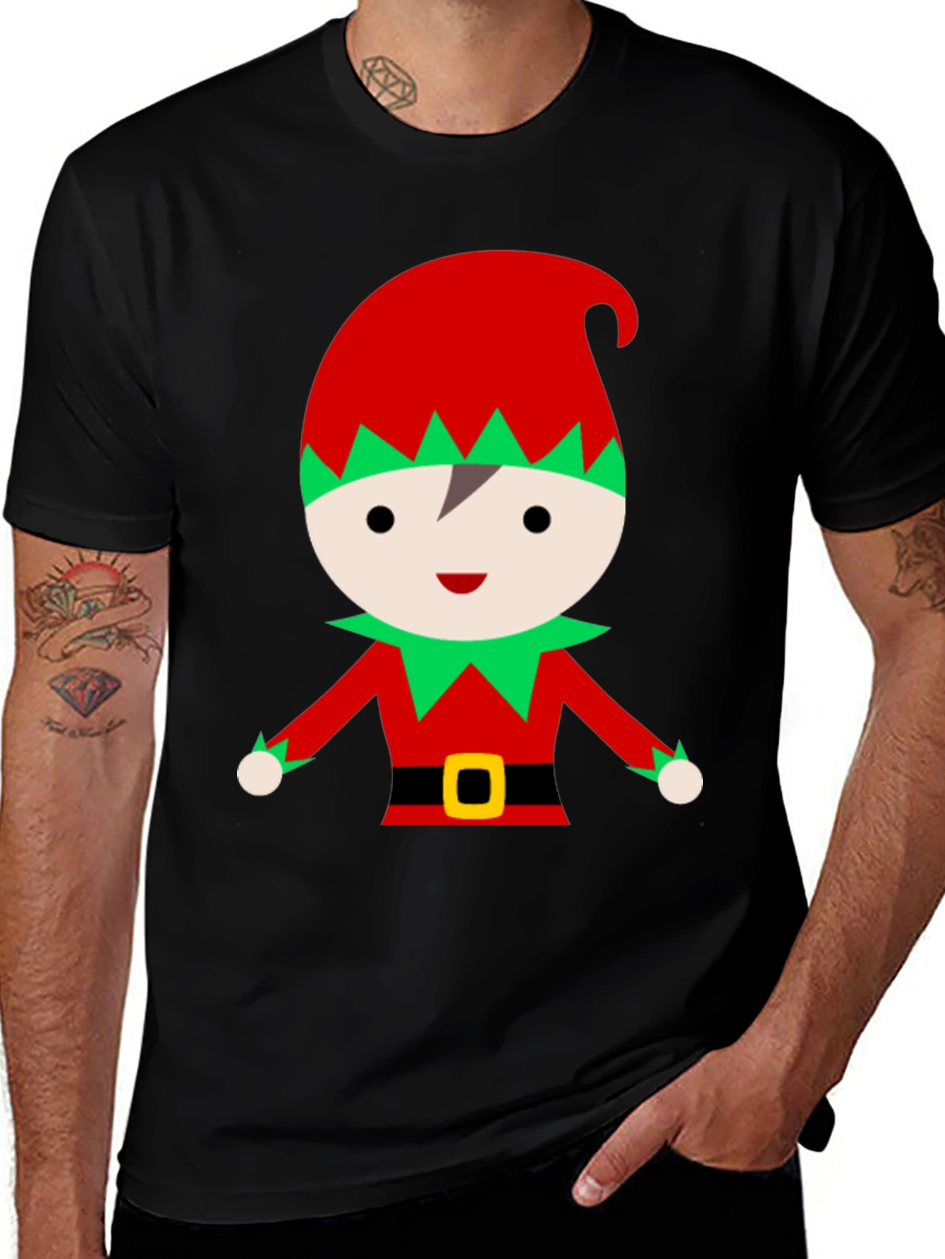 Festive Elf Graphic Tee - Holiday Cheer