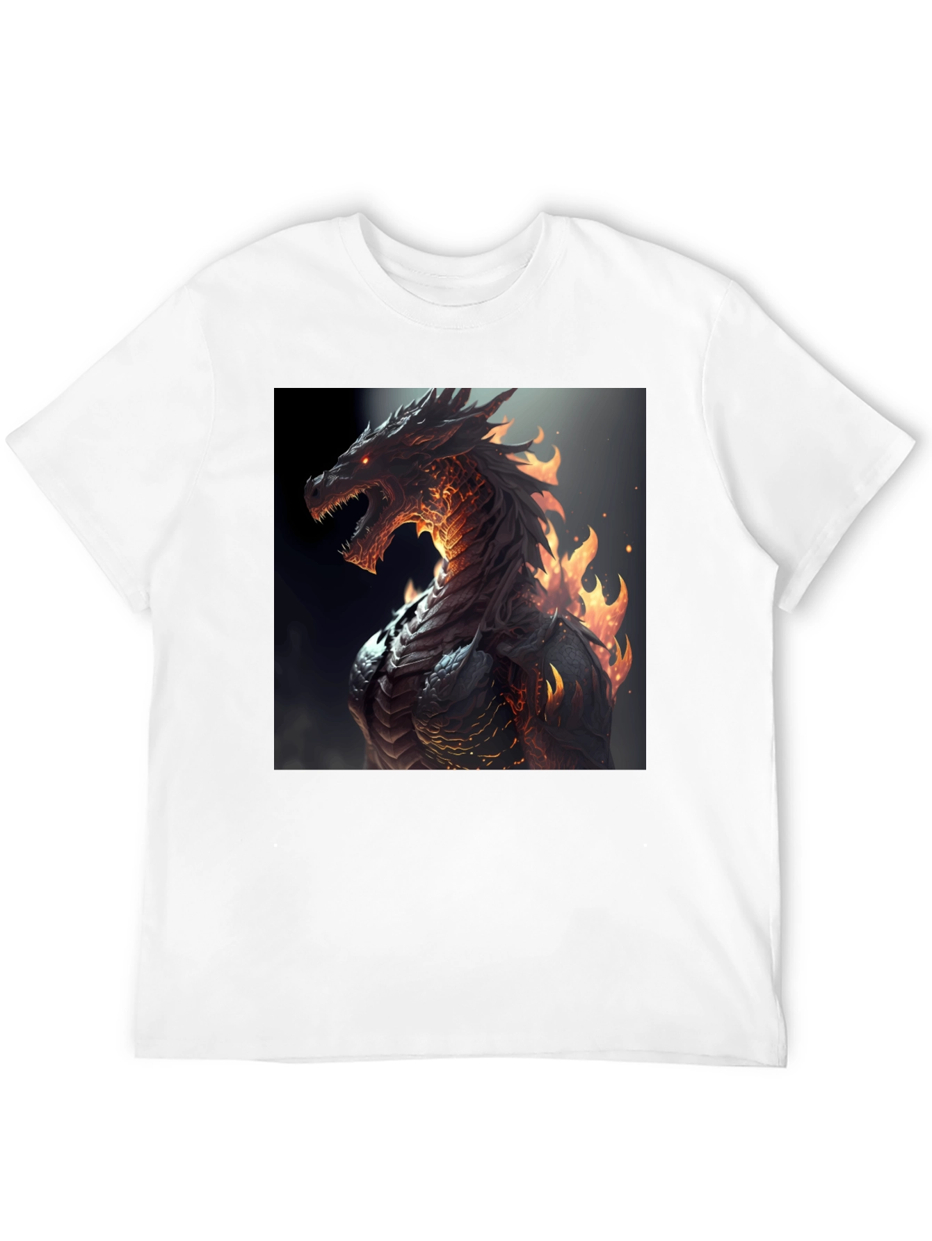 Fiery Dragon Graphic Black T-Shirt