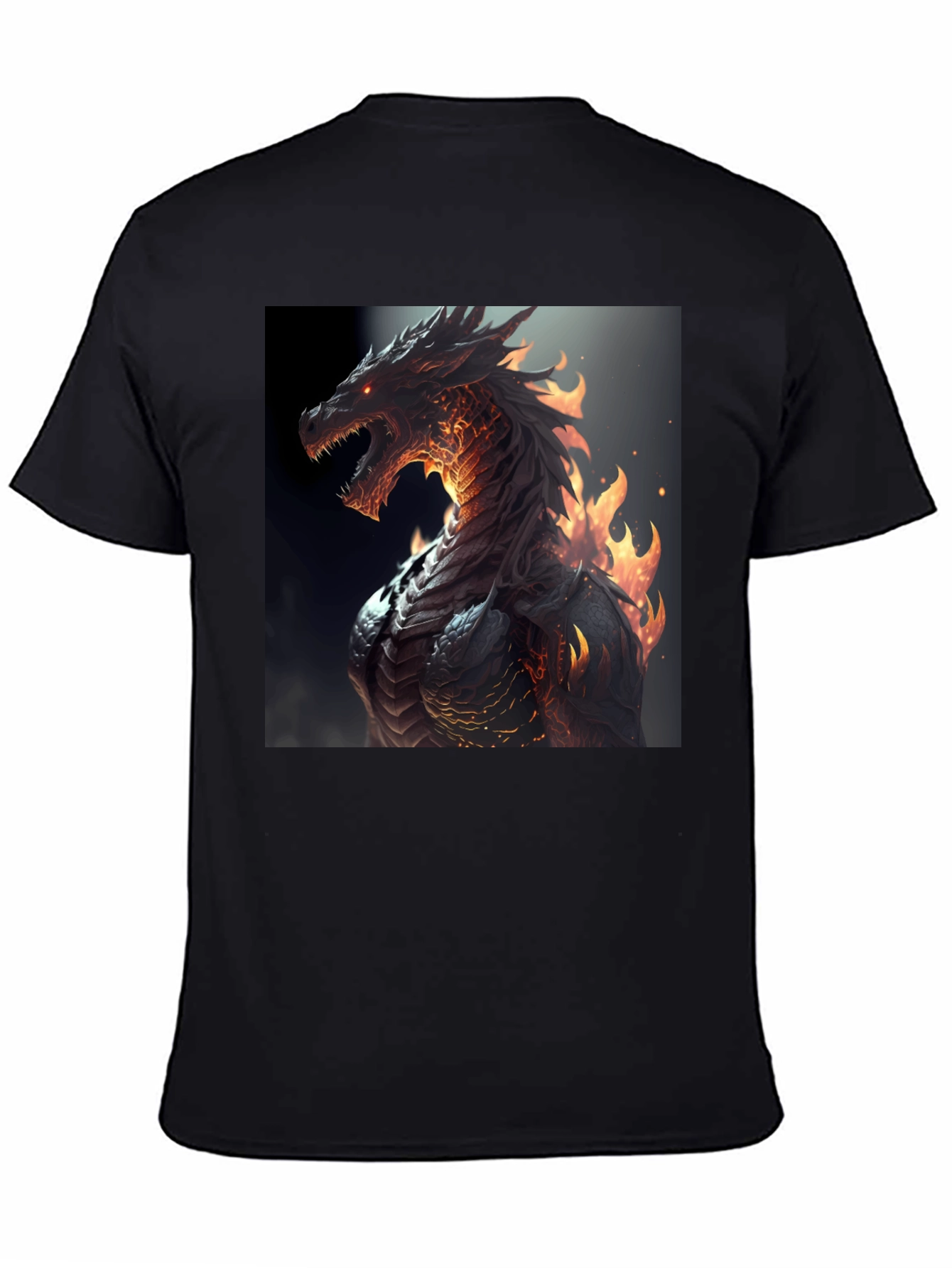 Fiery Dragon Graphic Black T-Shirt