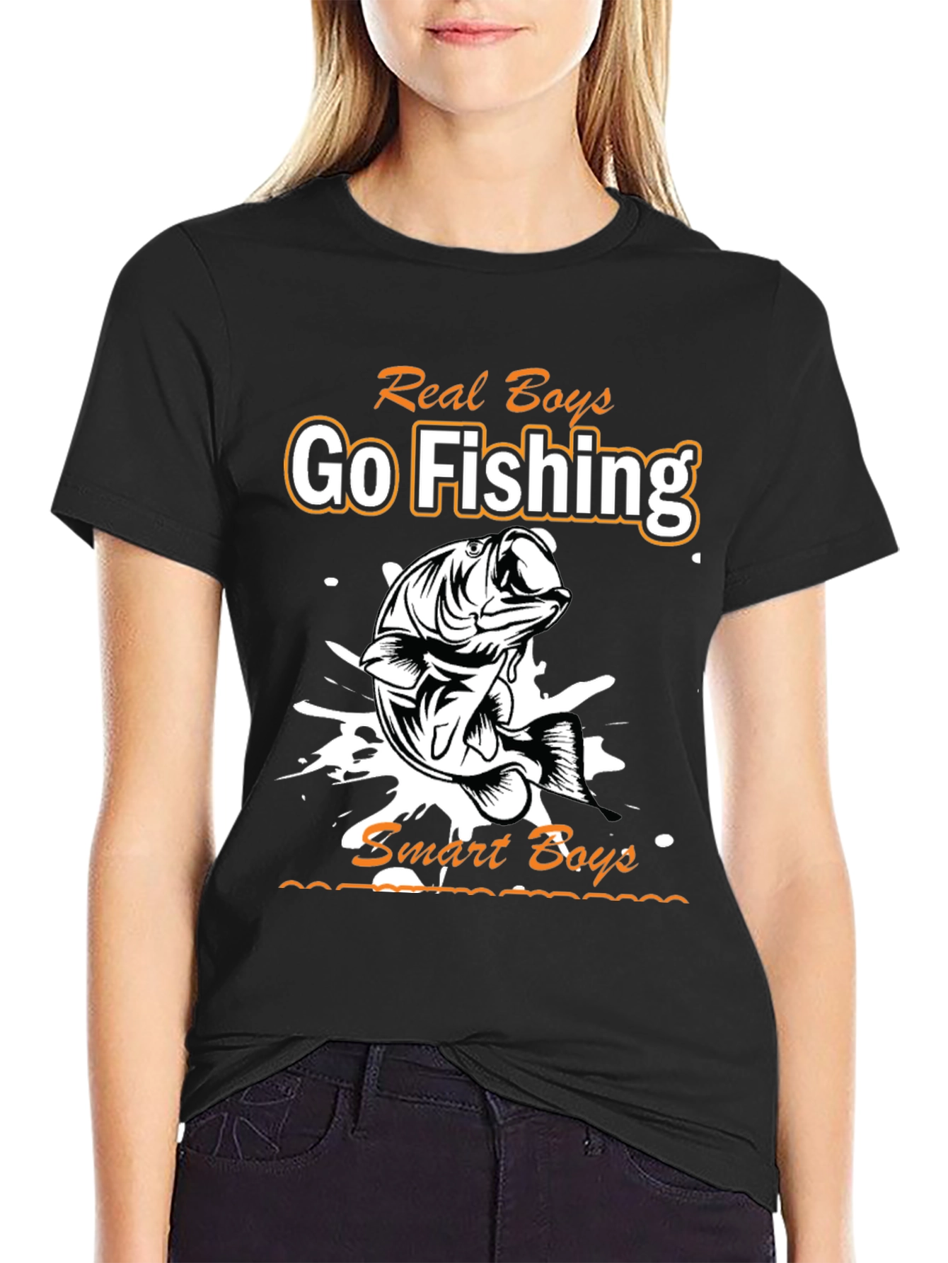 Real Boys Go Fishing Graphic T-Shirt