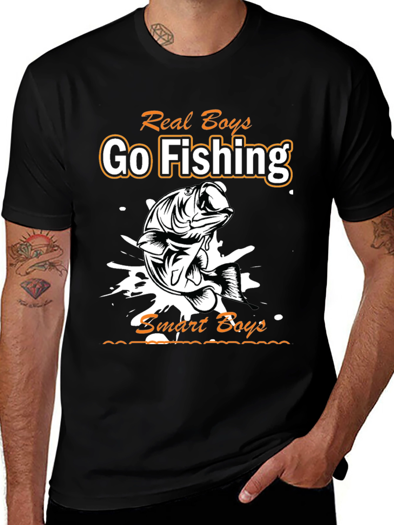Real Boys Go Fishing Graphic T-Shirt