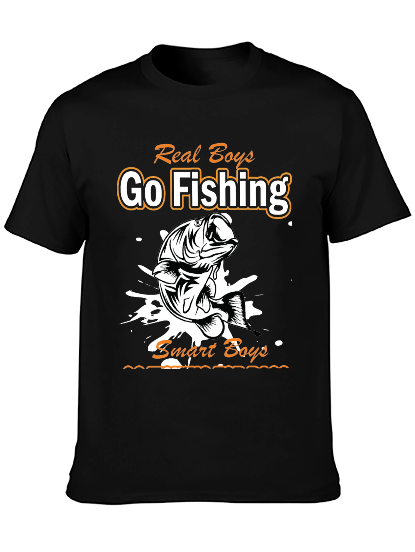 Real Boys Go Fishing Graphic T-Shirt