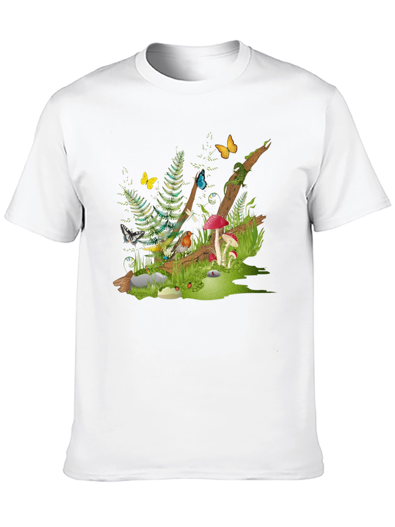 Enchanted Forest Tee - Nature Graphic Black T-Shirt