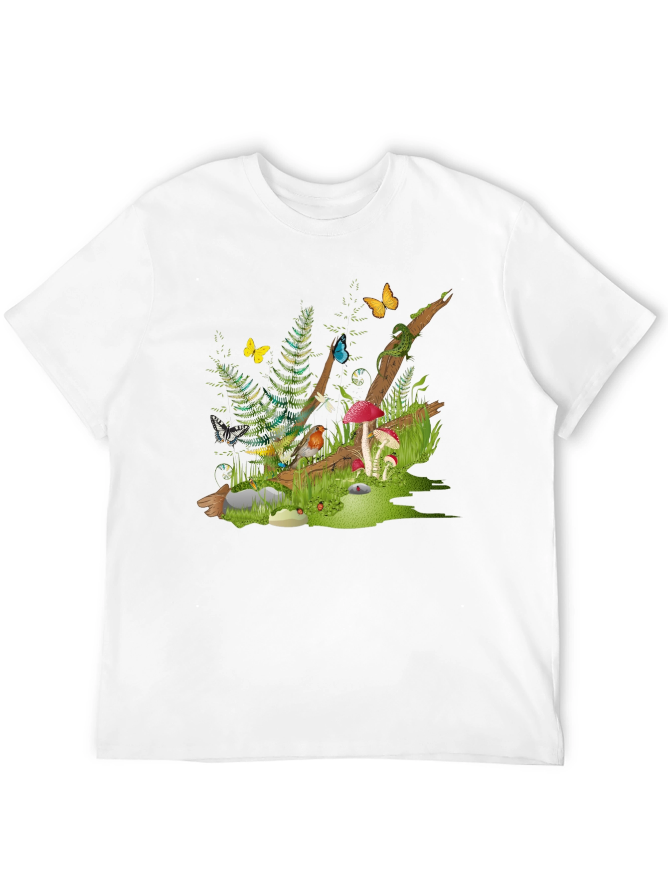 Enchanted Forest Tee - Nature Graphic Black T-Shirt