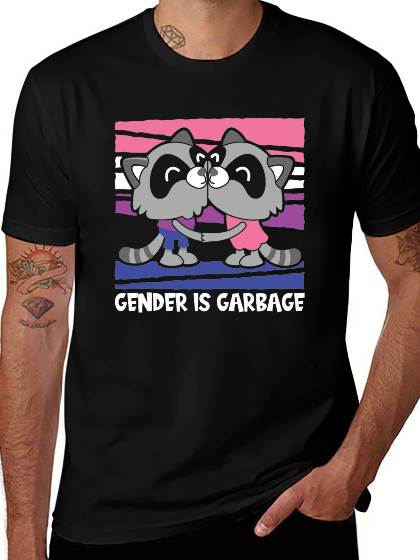 Gender is Garbage Raccoon Pride T-Shirt