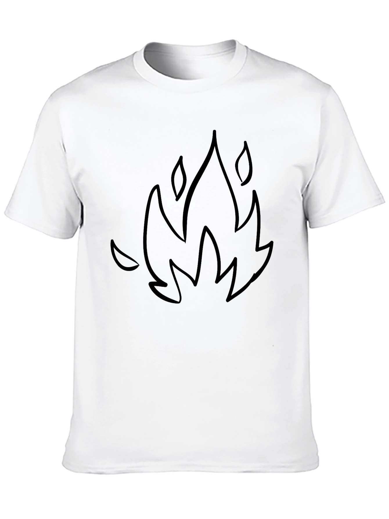 Black Graphic Tee - Fire Outline Design