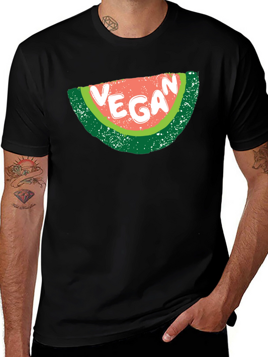 Vegan Watermelon Graphic T-Shirt - Unisex Black Tee