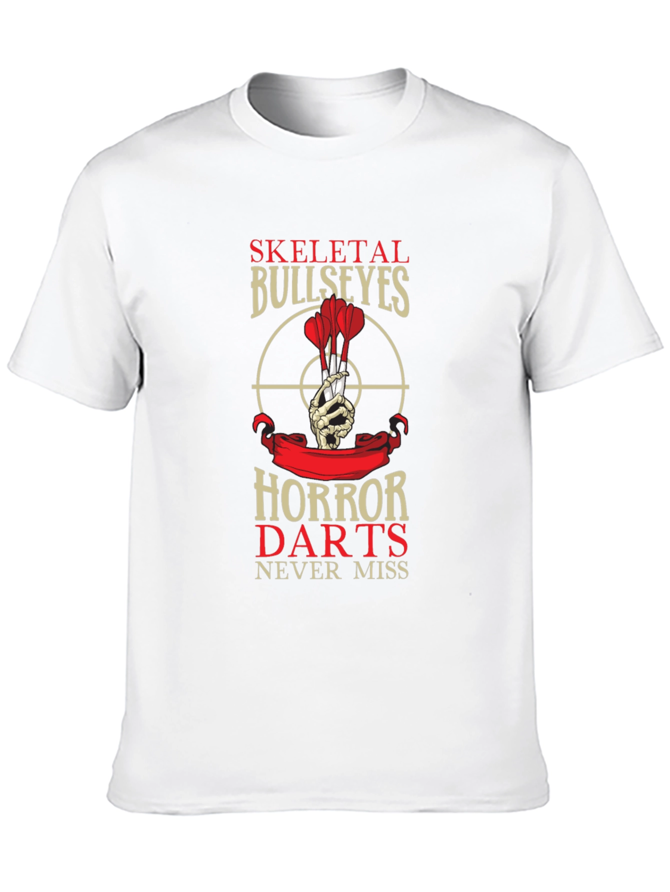 Skeletal Bullseyes Horror Darts Black T-Shirt