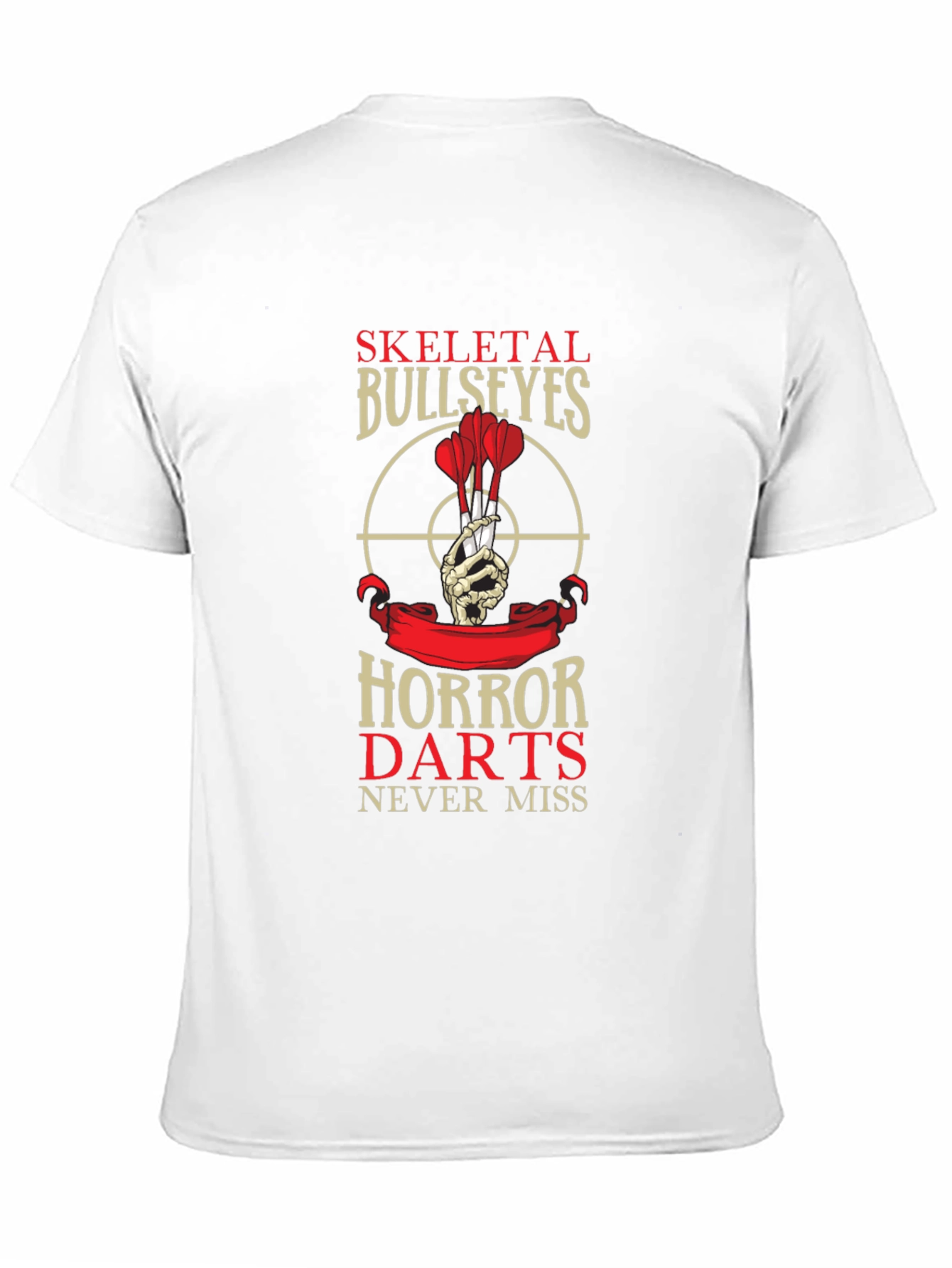 Skeletal Bullseyes Horror Darts Black T-Shirt