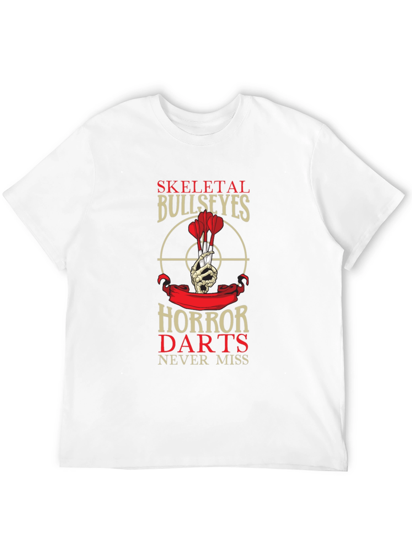 Skeletal Bullseyes Horror Darts Black T-Shirt